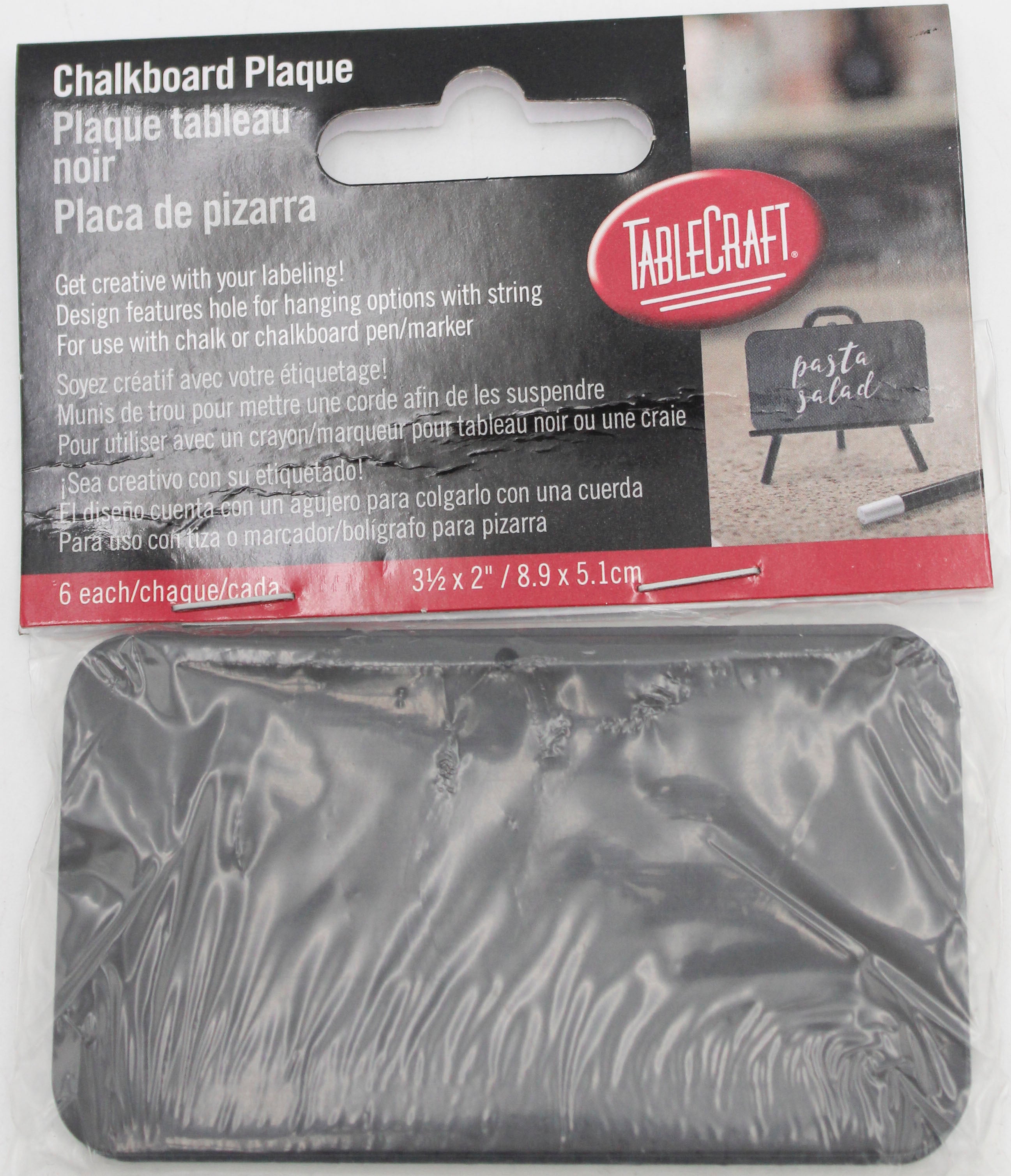 Rectangular Chalkboard Plaque   Black 2"x3.5"