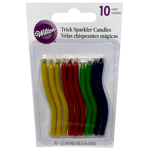 WILTON TRICK SPARKLR CANDLE 10CT-AST