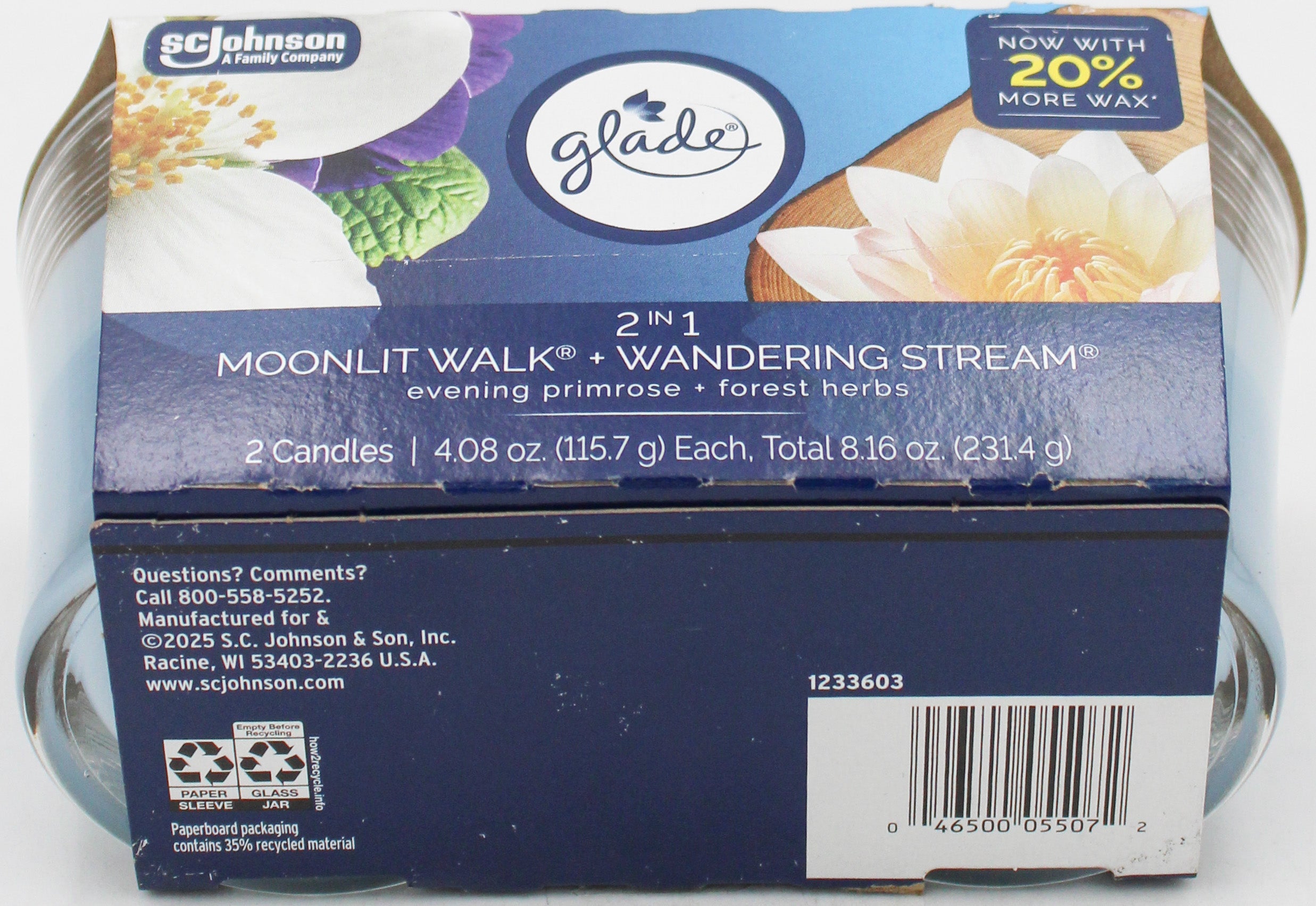 SP GLADE CANDLES 2PK 4.08oz MOONLIT WALK+WANDERING STREAM-