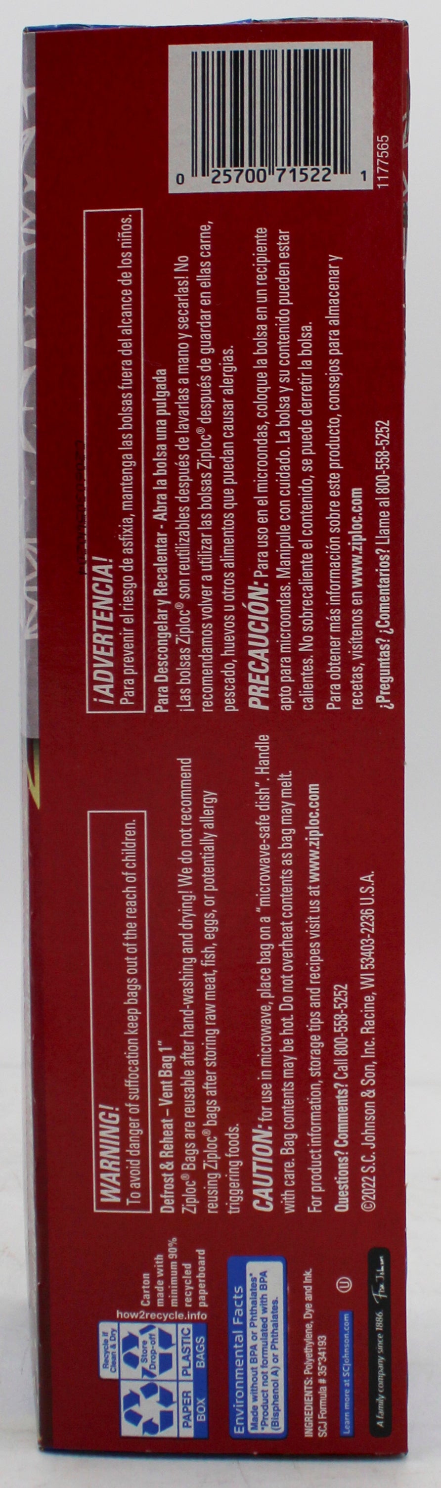 SP ZIPLOC BAG 38ct HOLIDAY STORAGE GALLON