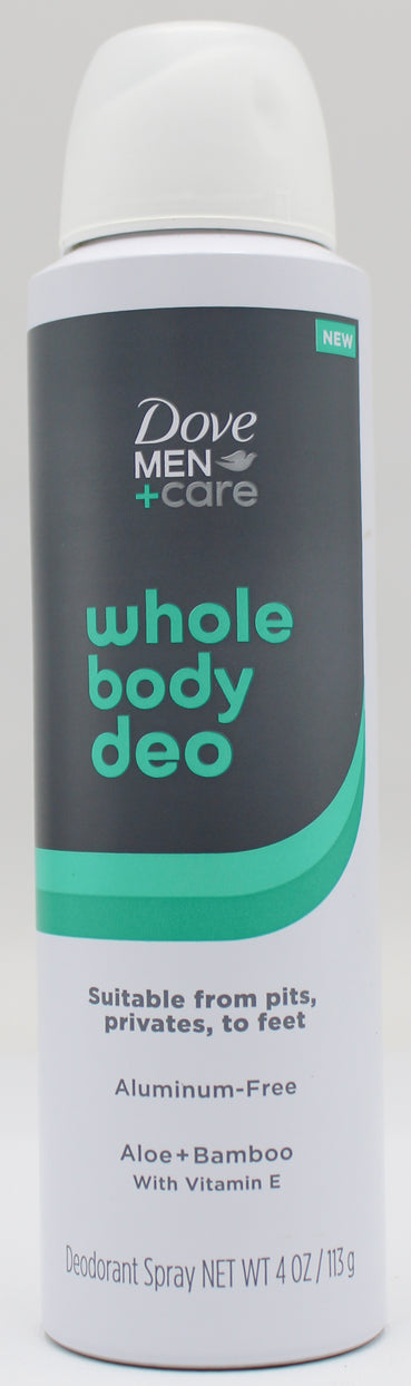 DOVE MEN + CARE WHOLE BODY DEODORANT SPRAY ALOE & BAMBOO 4oz