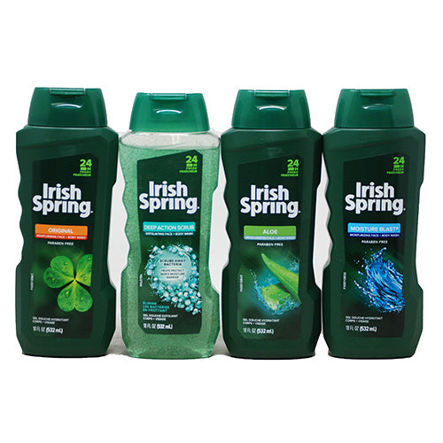 IRISH SPRING BODY WASH 18oz  ASSTD 24PC DISPLAY NI