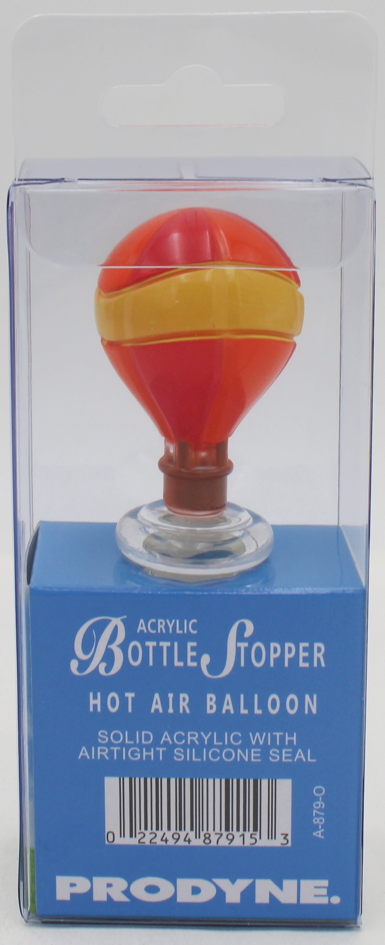 WINE BOTTLE STOPPER - HOT AIR BALLOON ORANGE/YELLOW