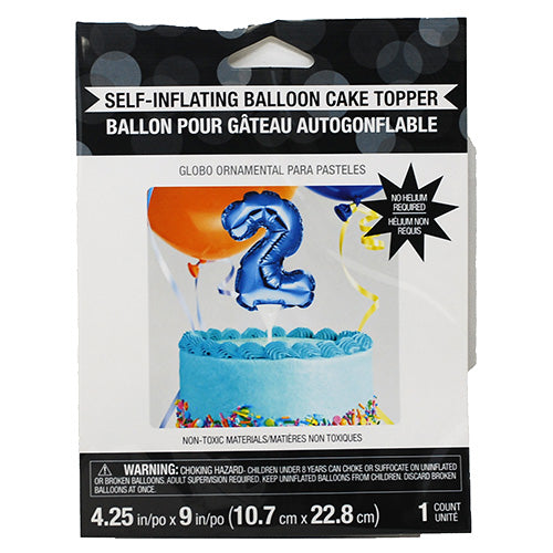 SELF INFLATING BALLOON CAKE TOPPER #2-BLUE