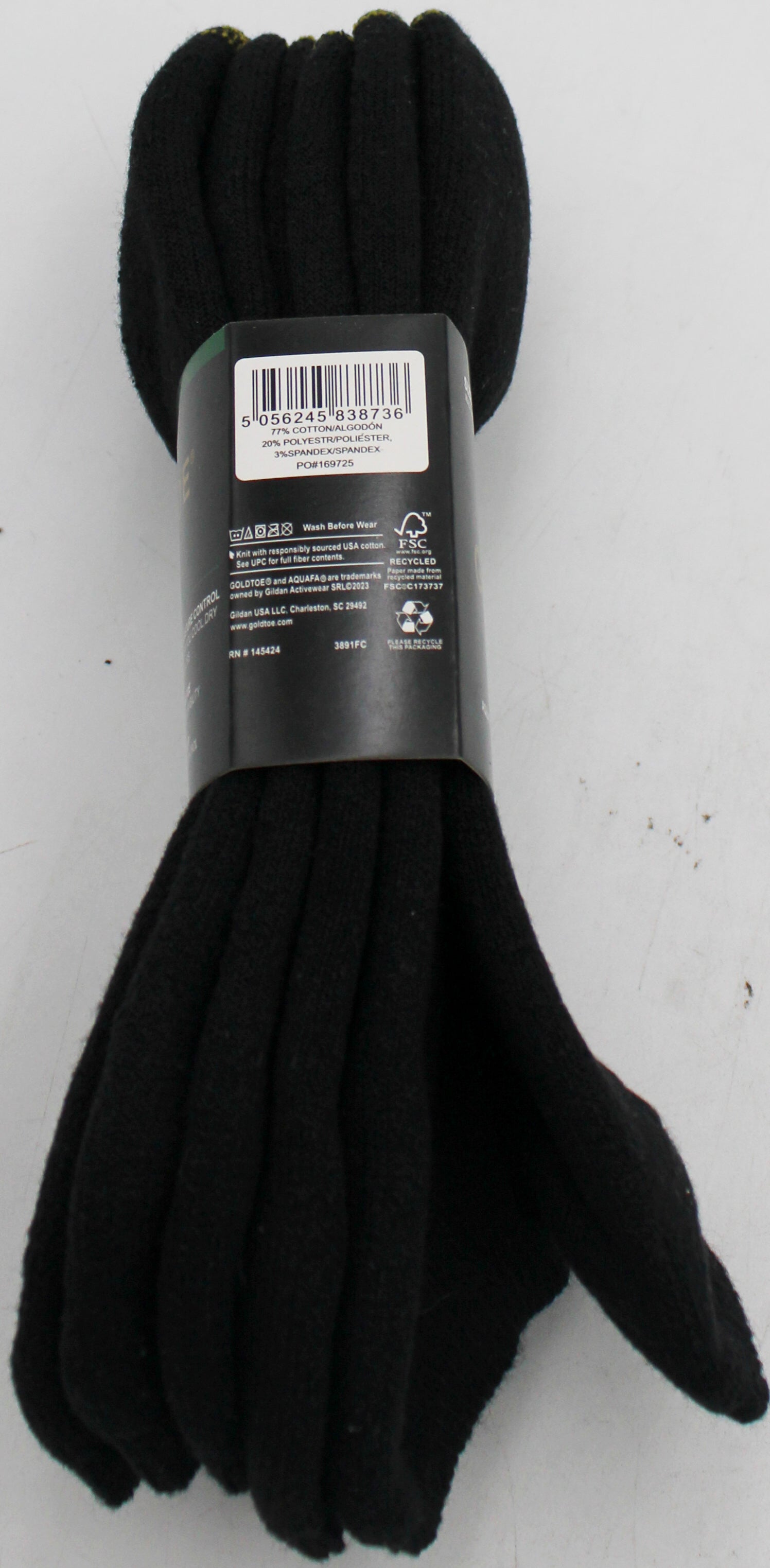 GOLDTOE 3PK MENS LOWCUT SOCKS BLACK SZ 10-13 NI