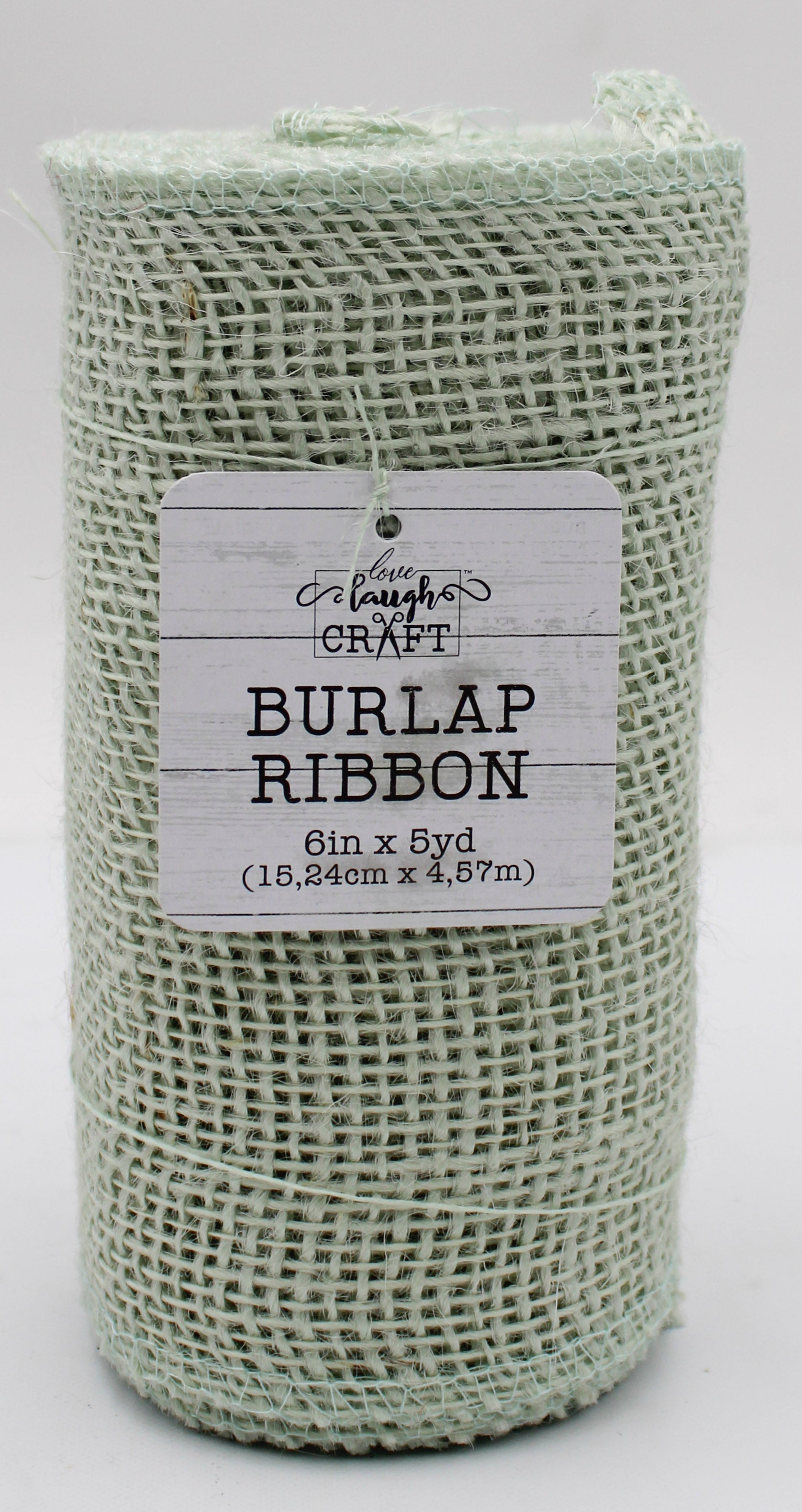 6 IN X 5 YD BURLAP RIBBON - MINT GREEN