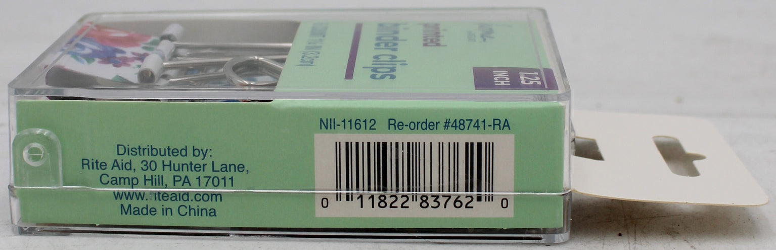 PRINTED BINDER CLIPS 1.25IN 6CT