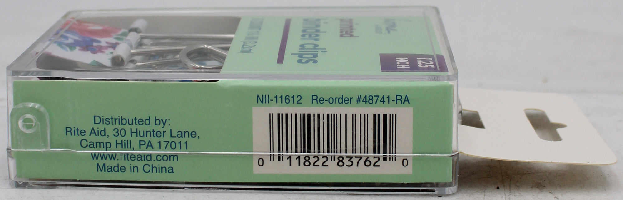 PRINTED BINDER CLIPS 1.25IN 6CT