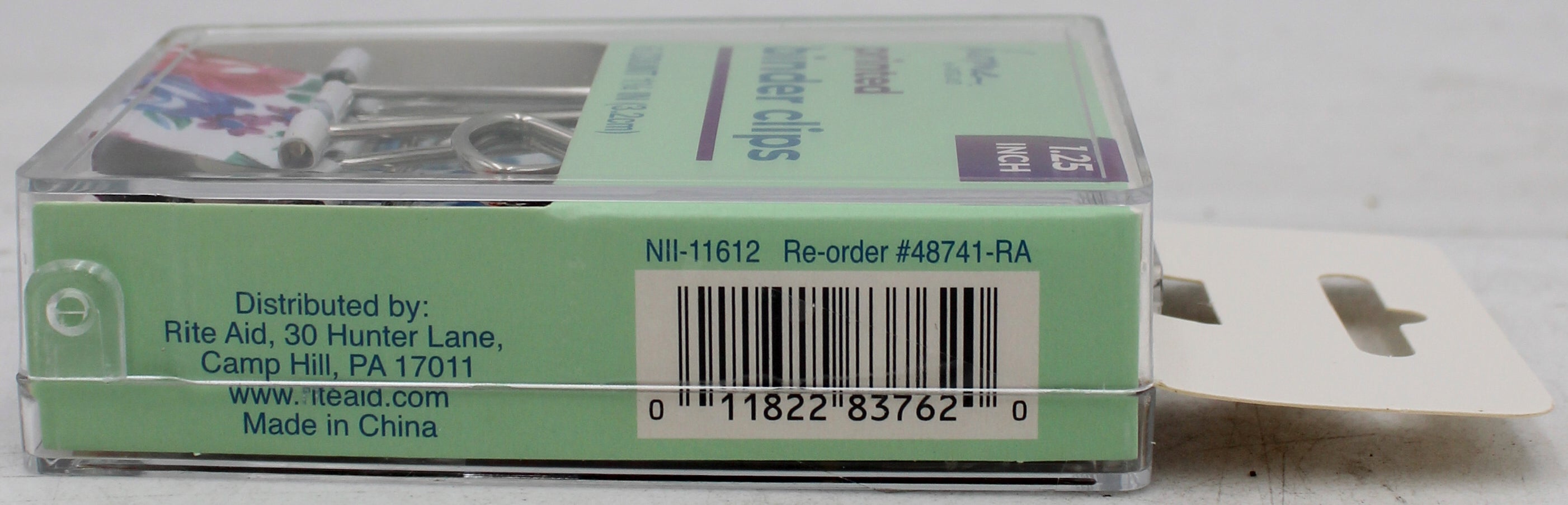 PRINTED BINDER CLIPS 1.25IN 6CT