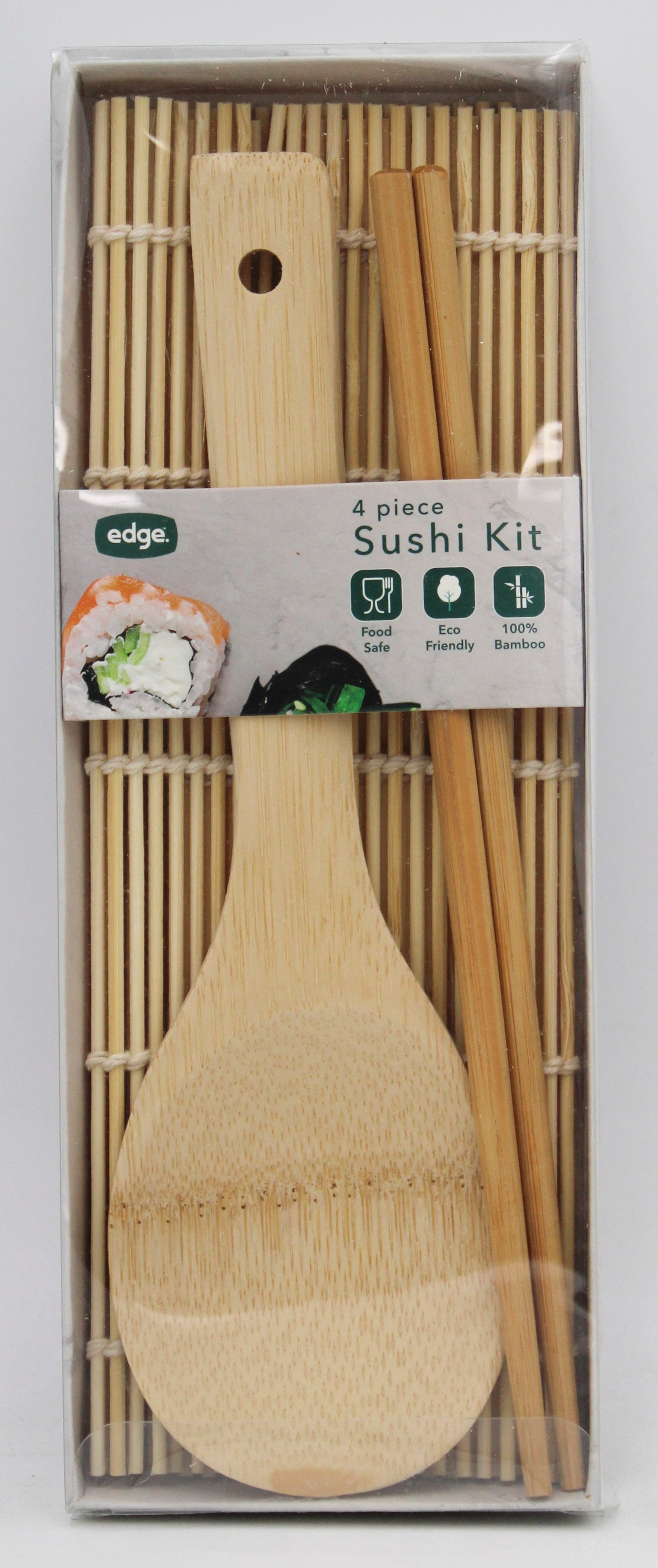 4PC SUSHI KIT (MAT, 2 CHOPSTICKS, RICE PADDLE)