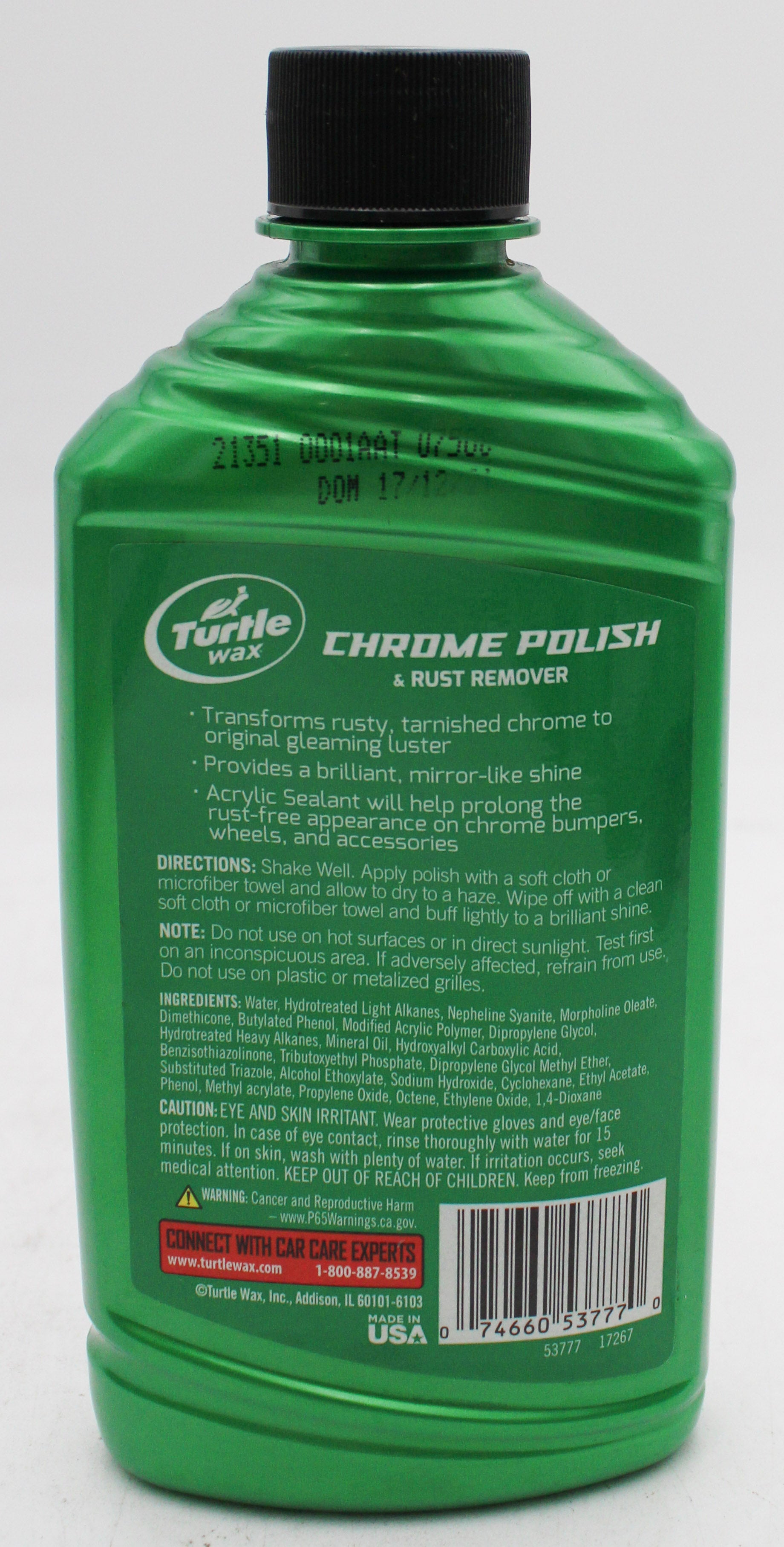 SP TURTLE WAX CHROME POLISH AND RUST REMOVER 10oz