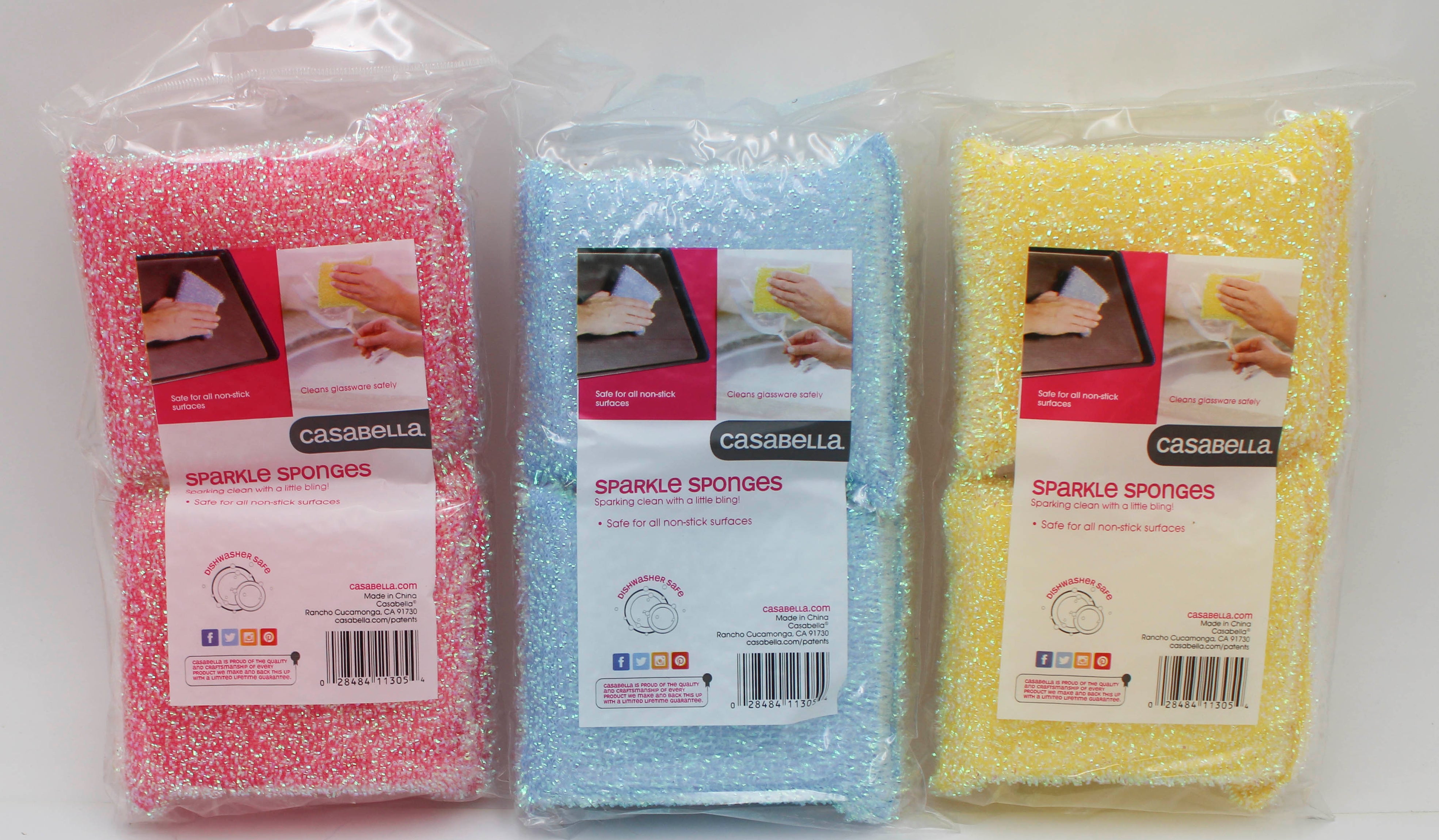 2pk CASABELLA SPARKLE SCRUB SPONGES