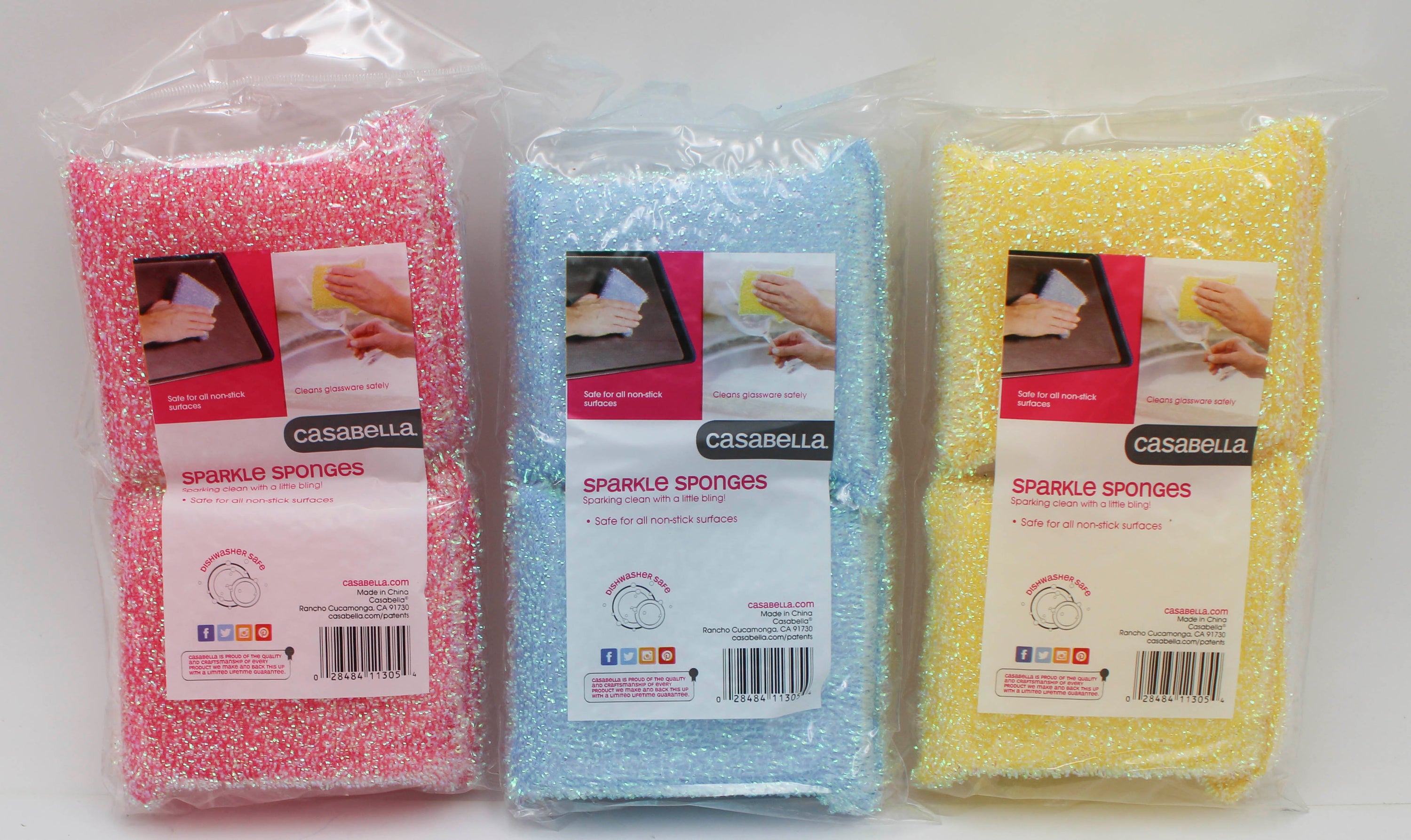 2pk CASABELLA SPARKLE SCRUB SPONGES