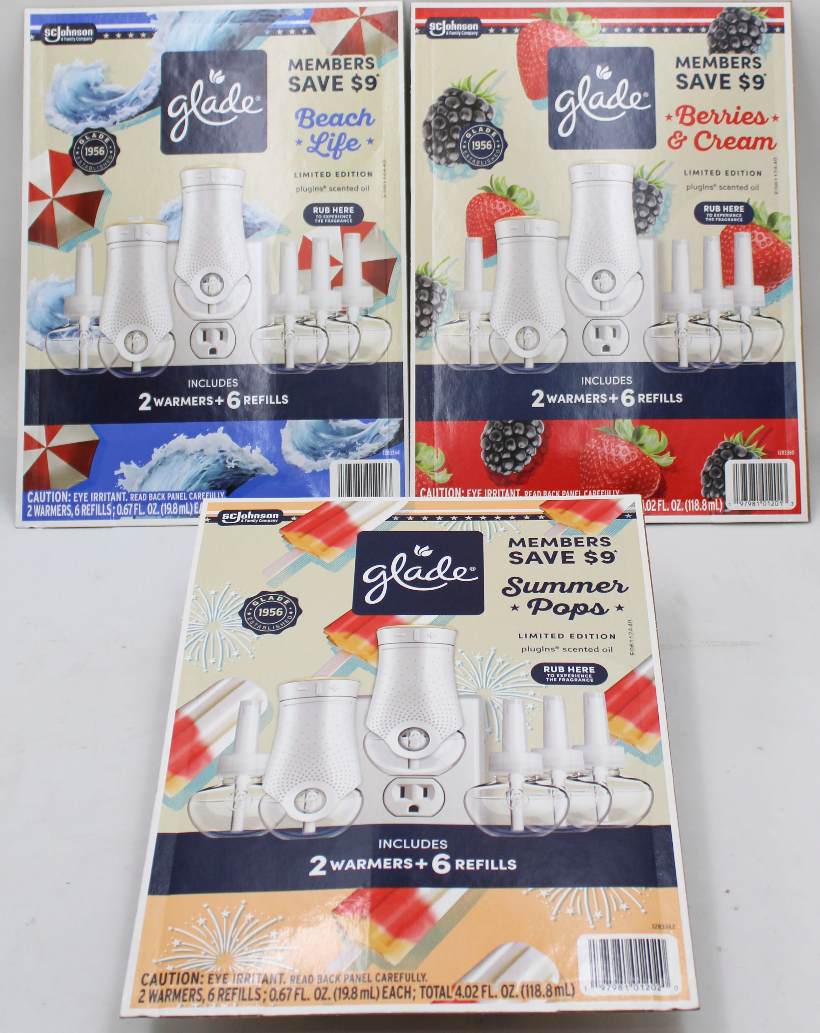 GLADE PLUGINS SCENTED OIL STARTER KIT 2 WARMERS + 6 REFILLS MIXED PALLET US NI
