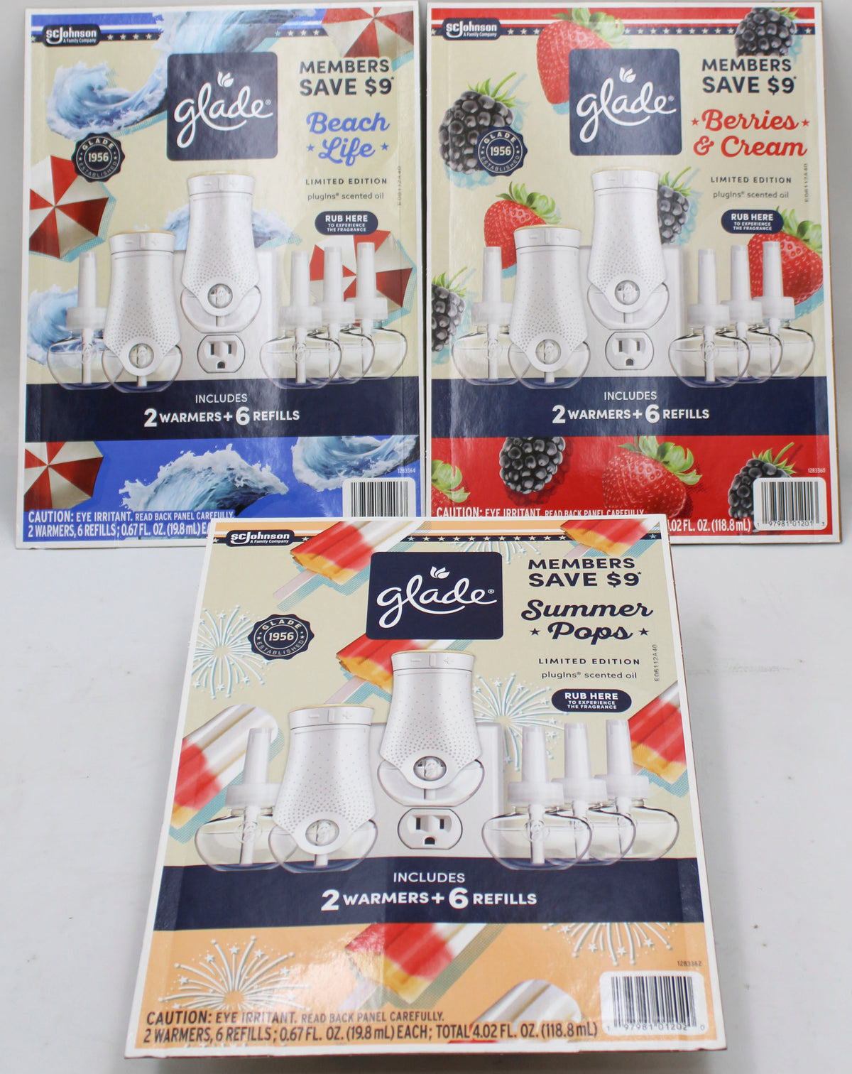 GLADE PLUGINS SCENTED OIL STARTER KIT 2 WARMERS + 6 REFILLS MIXED PALLET US NI