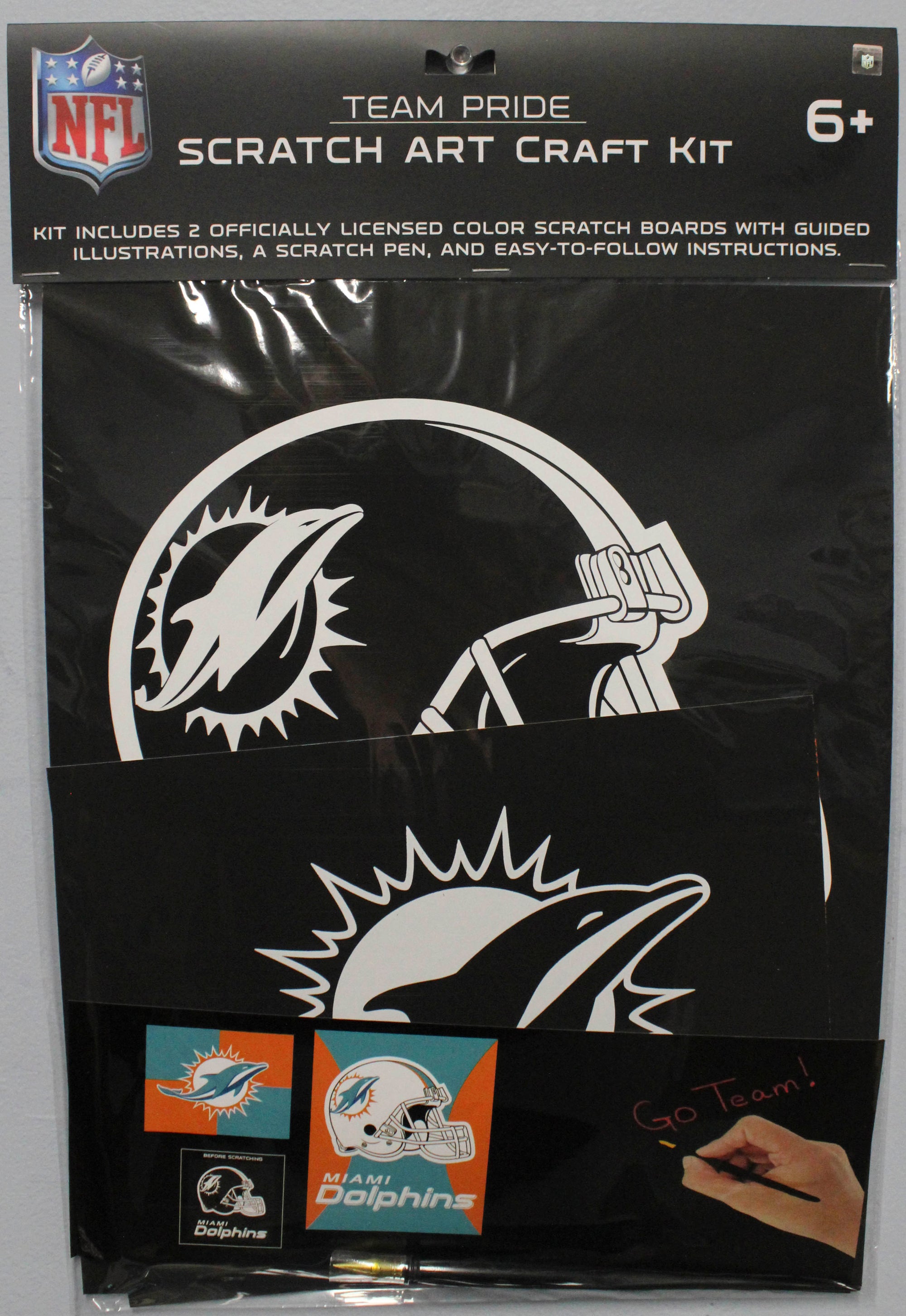 OFFICIALLY LICENSED MIAMI DOLPHINS SCRATCH ART CRAFT KIT