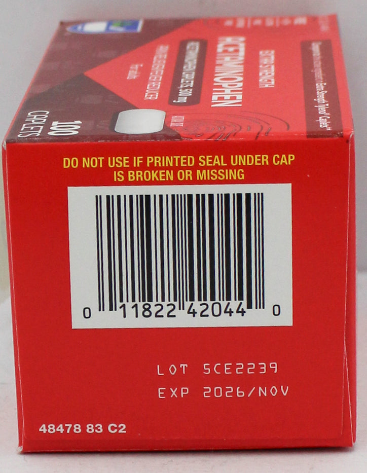 RITE AID PAIN RELIEF ACETAMINOPHEN CAPLETS 100ct EXP 11/30/2026 COMPARES TO Tylenol