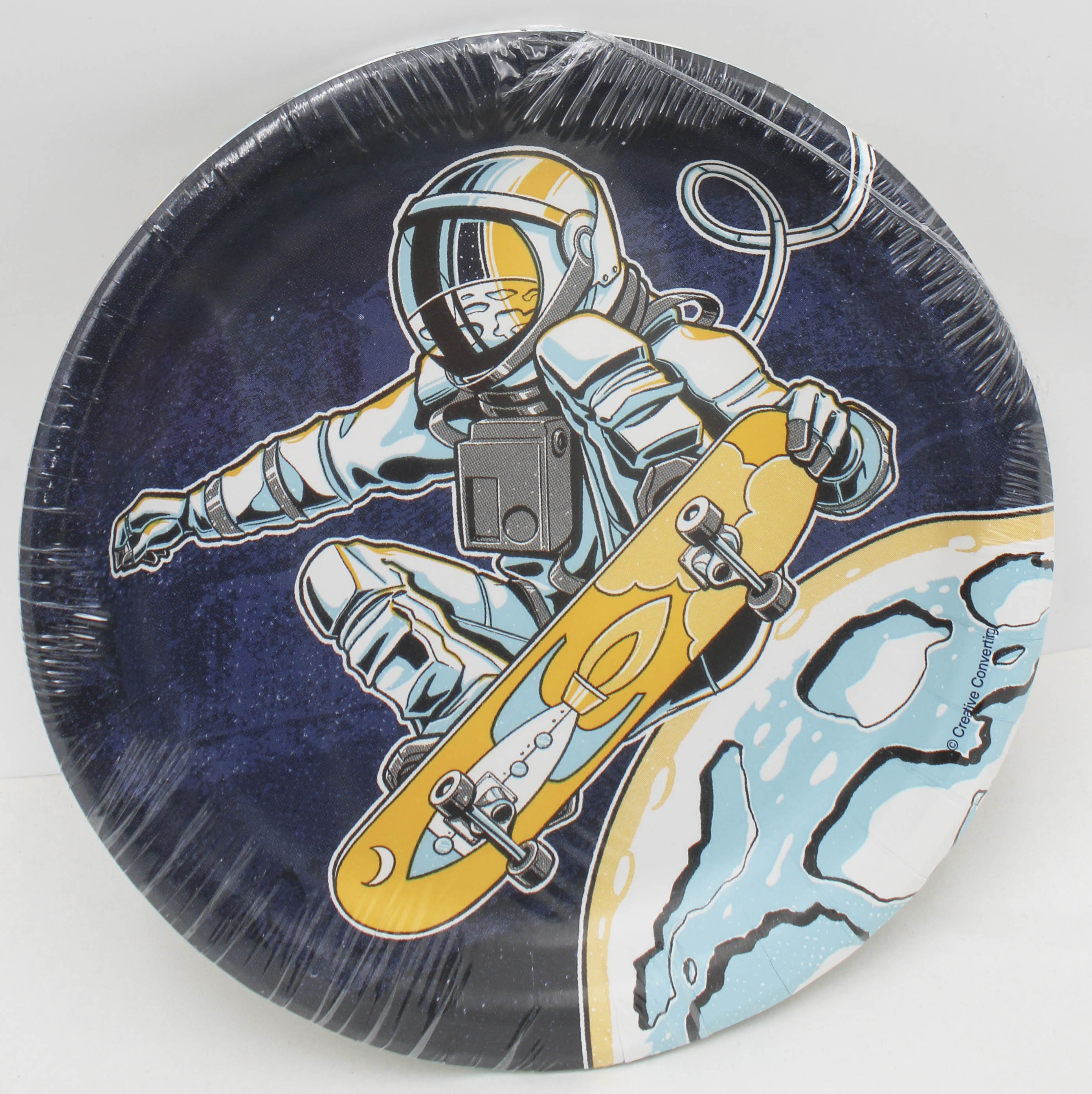 7" PAPER LUNCH PLATE 8CT SPACE SKATER