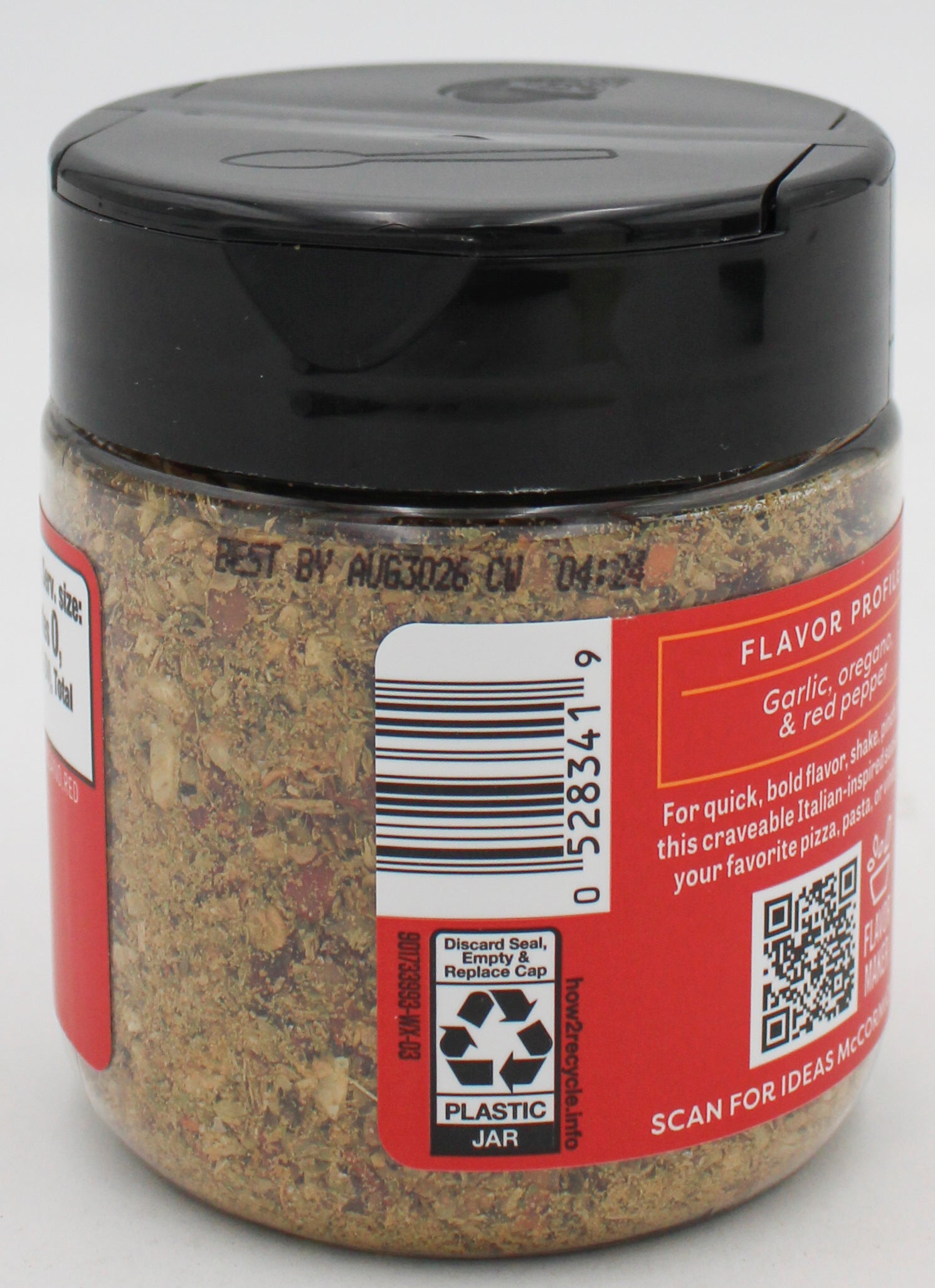 MCCORMICK  SPICY PIZZA MAKER SEASONINGS 3.3 Oz. BB 8/30/26