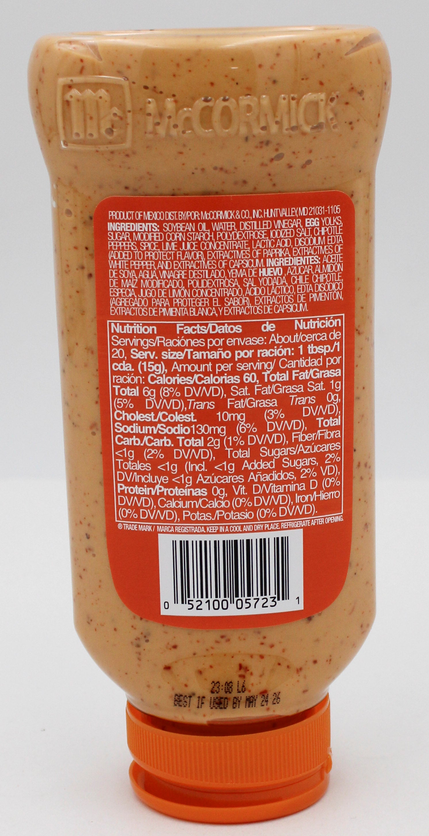 MCCORMICK MEXICAN  MAYO SQUEEZE CHIPOTLE 10.3 FL Oz BB 5/24/26