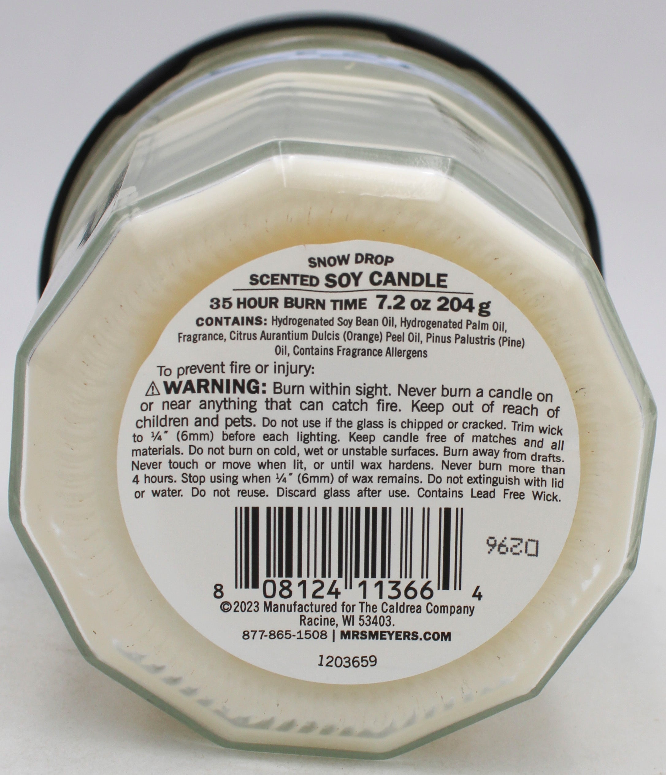 Mrs. Meyer's Large Soy Candle Snow Drop 7.2oz