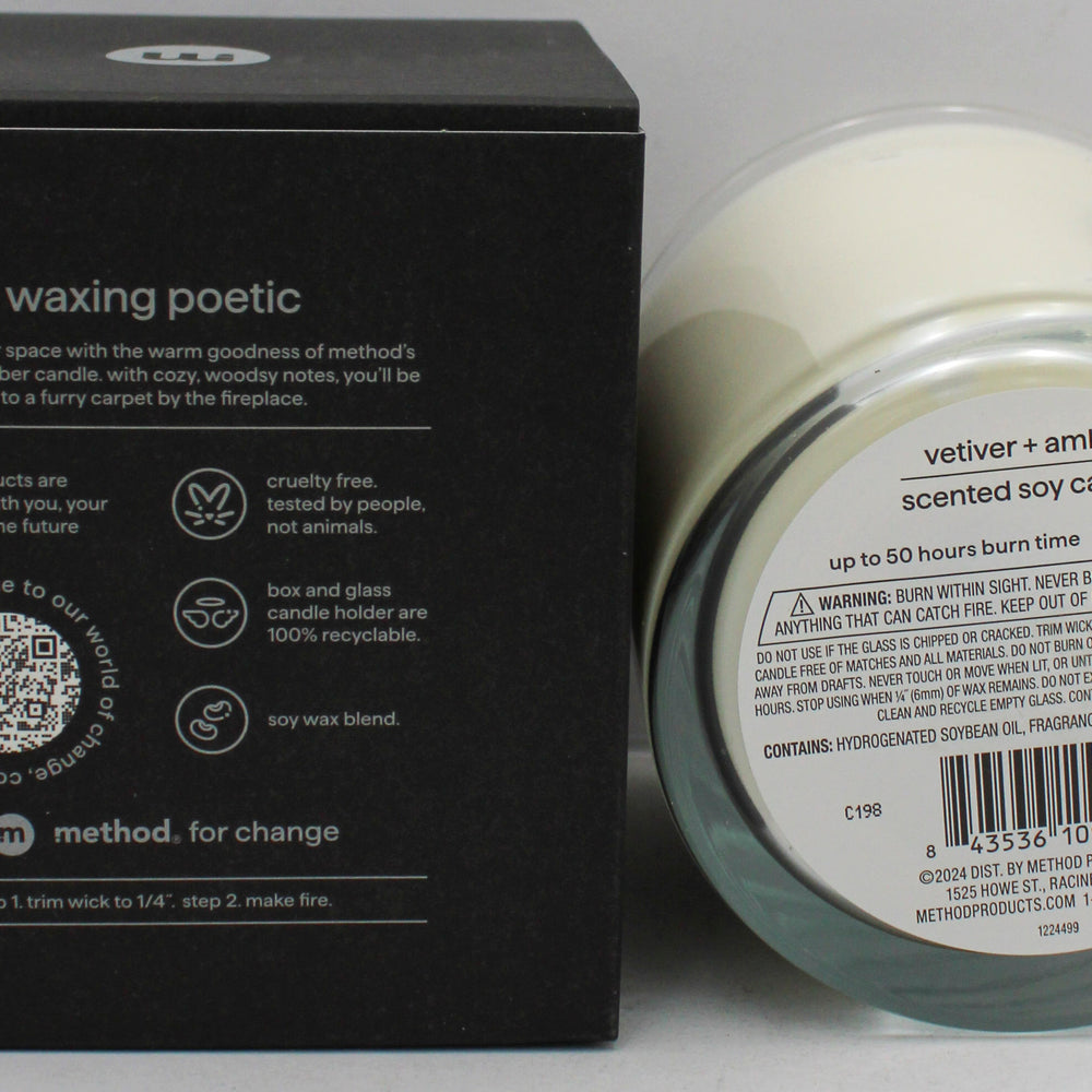 METHOD PREMIUM CANDLE VETIVER + AMBER 14oz. US