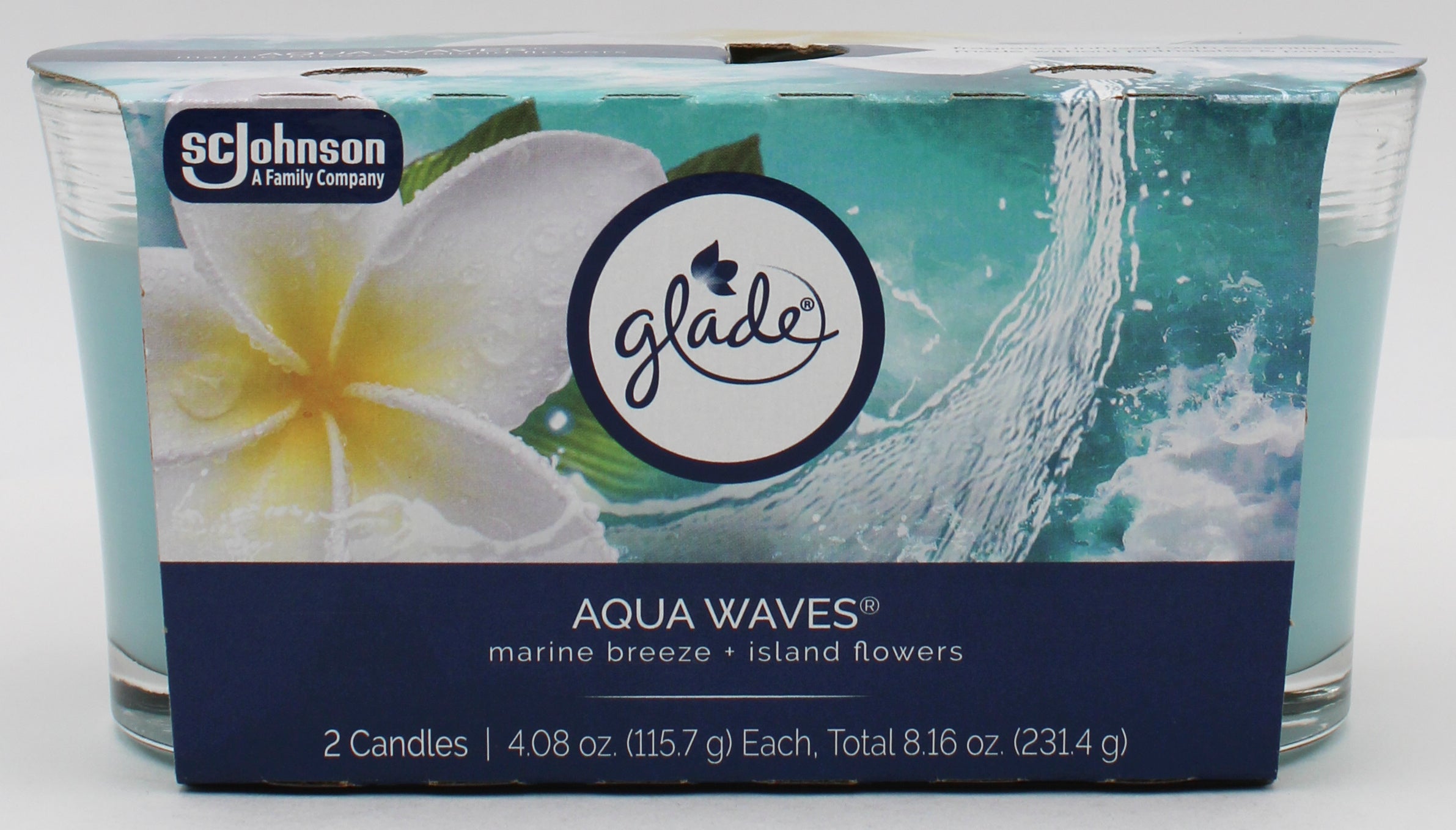 GLADE CANDLE AQUA WAVES 2ct 4.08oz 8.16oz US