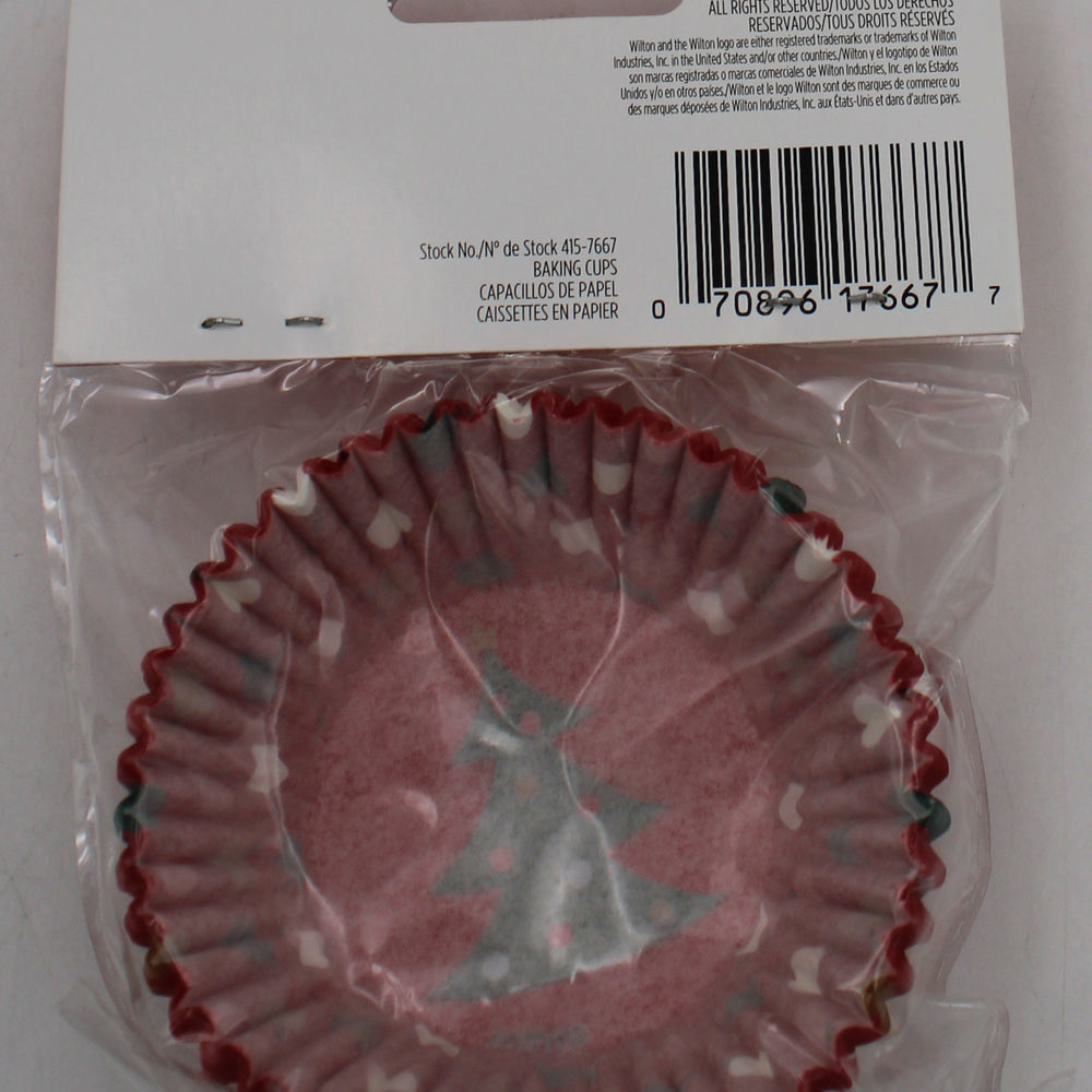 WILTON 75CT HOLIDAY RED TREE CUPCAKE LINERS