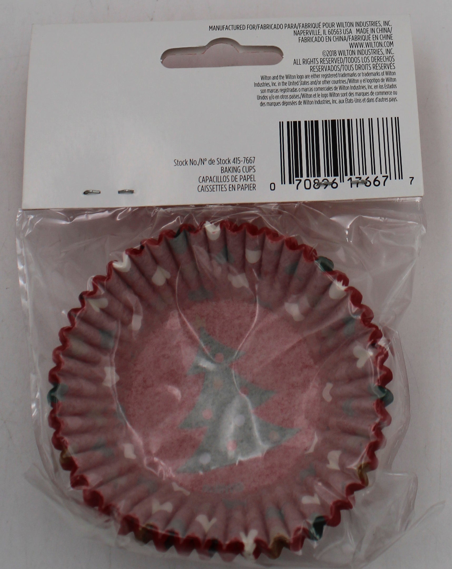 WILTON 75CT HOLIDAY RED TREE CUPCAKE LINERS