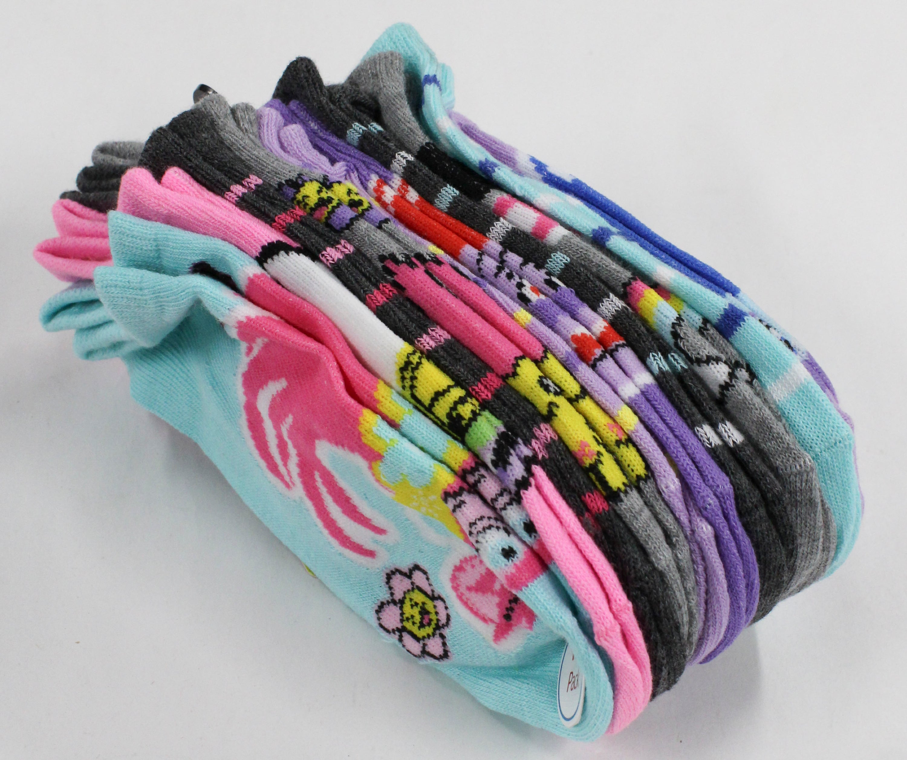 10pk GIRLS TROLLS KEEP IT HAPPY NS SOCKS SZIE 6-8 PP $20.00