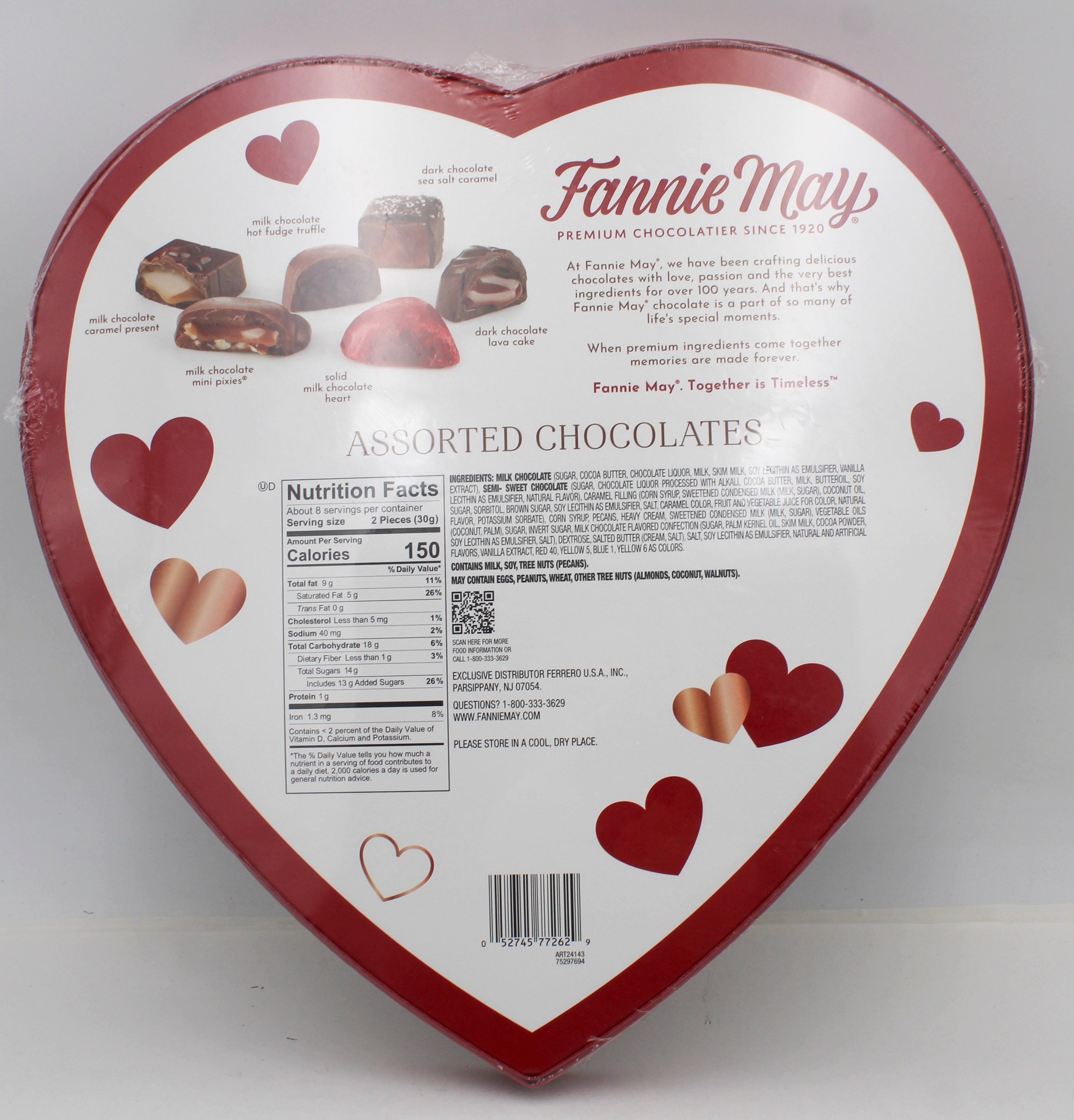 FANNIE MAY ASSORTED CHOCOLATES HEART BOX 9.4 Oz BB 4/22/27