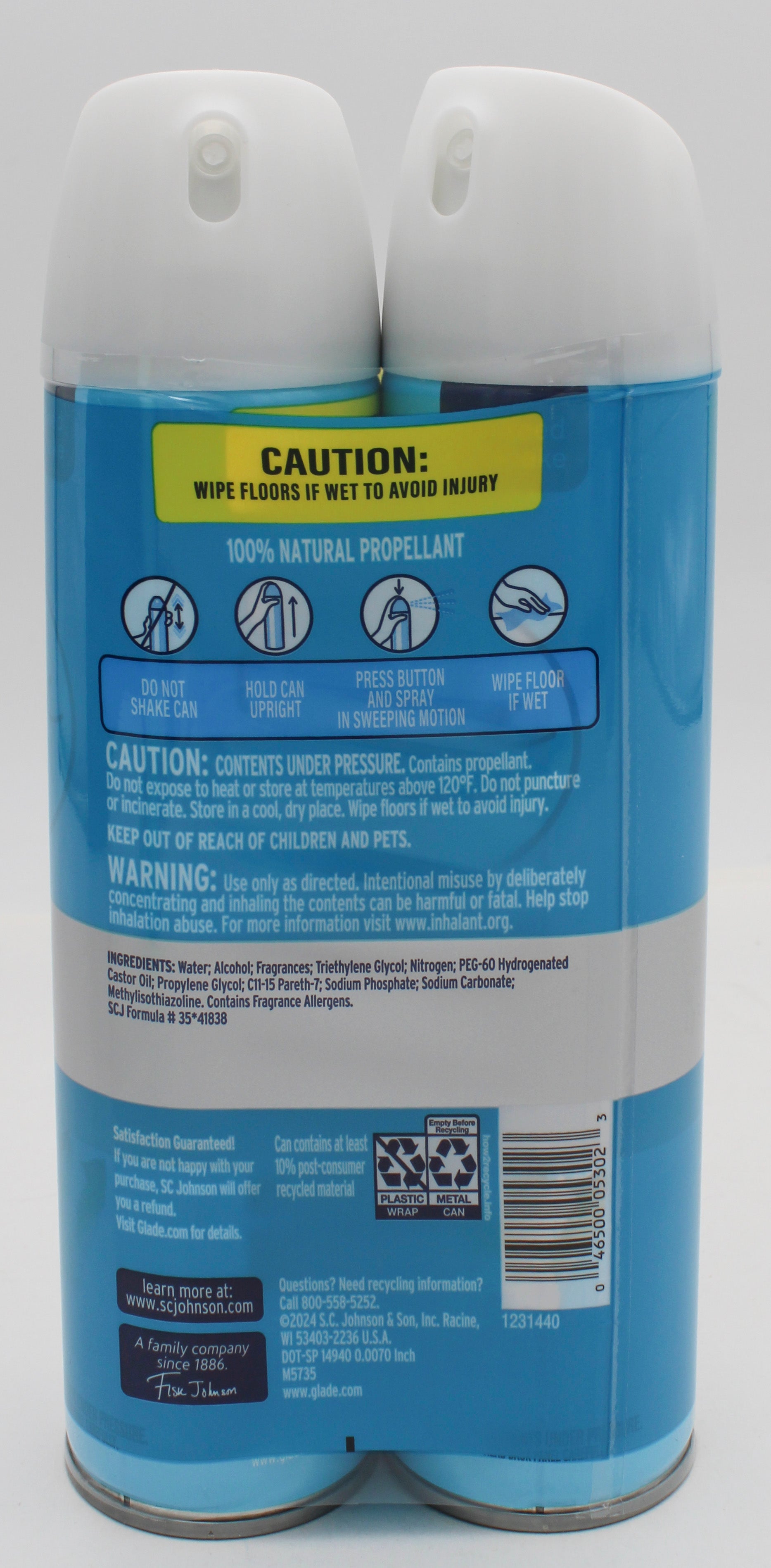 GLADE AEROSOL SPRAY AQUA WAVES 2ct 8oz US