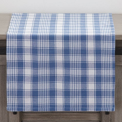 BLUE PLAID TABLE RUNNER 54"L x 16"W