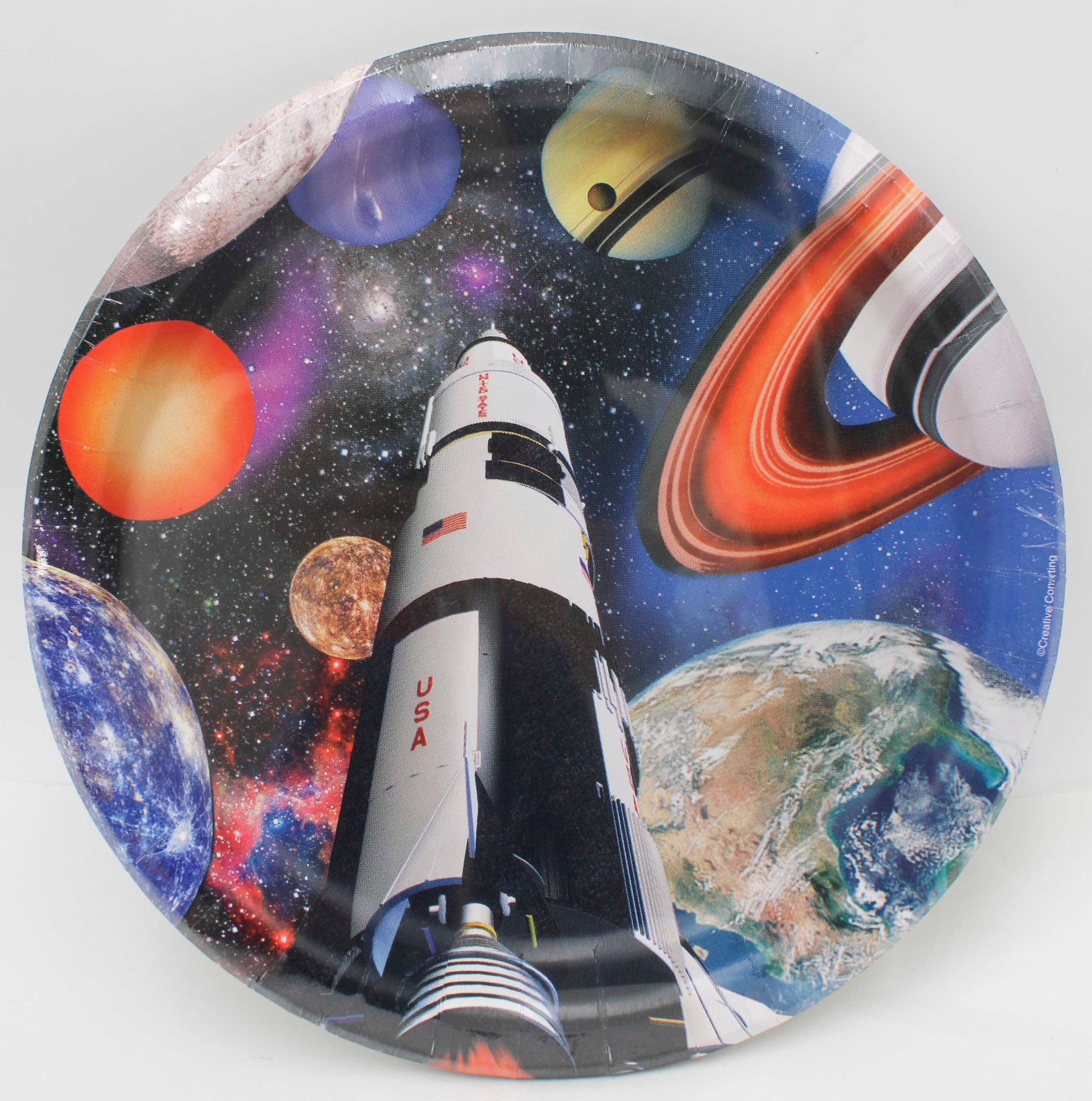9" PAPER DINNER PLATE 8CT SPACE BLAST