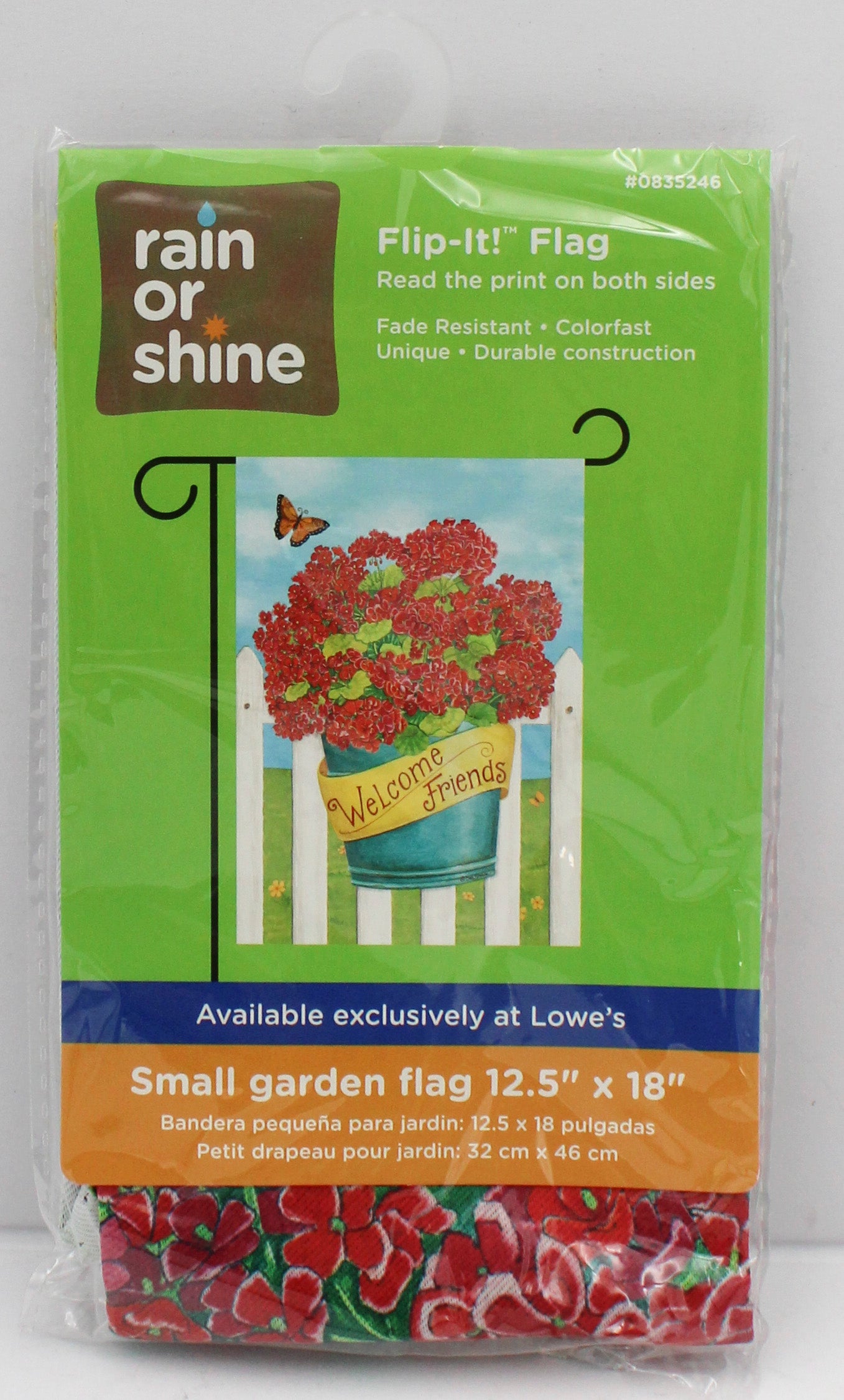 GARDEN FLAG - BUCKET OF FLOWERS 12.5in X 18in