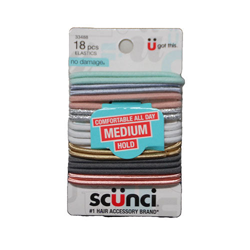 CONAIR SCUNCI HAIR TIES 18CT METALLIC COLORS NI