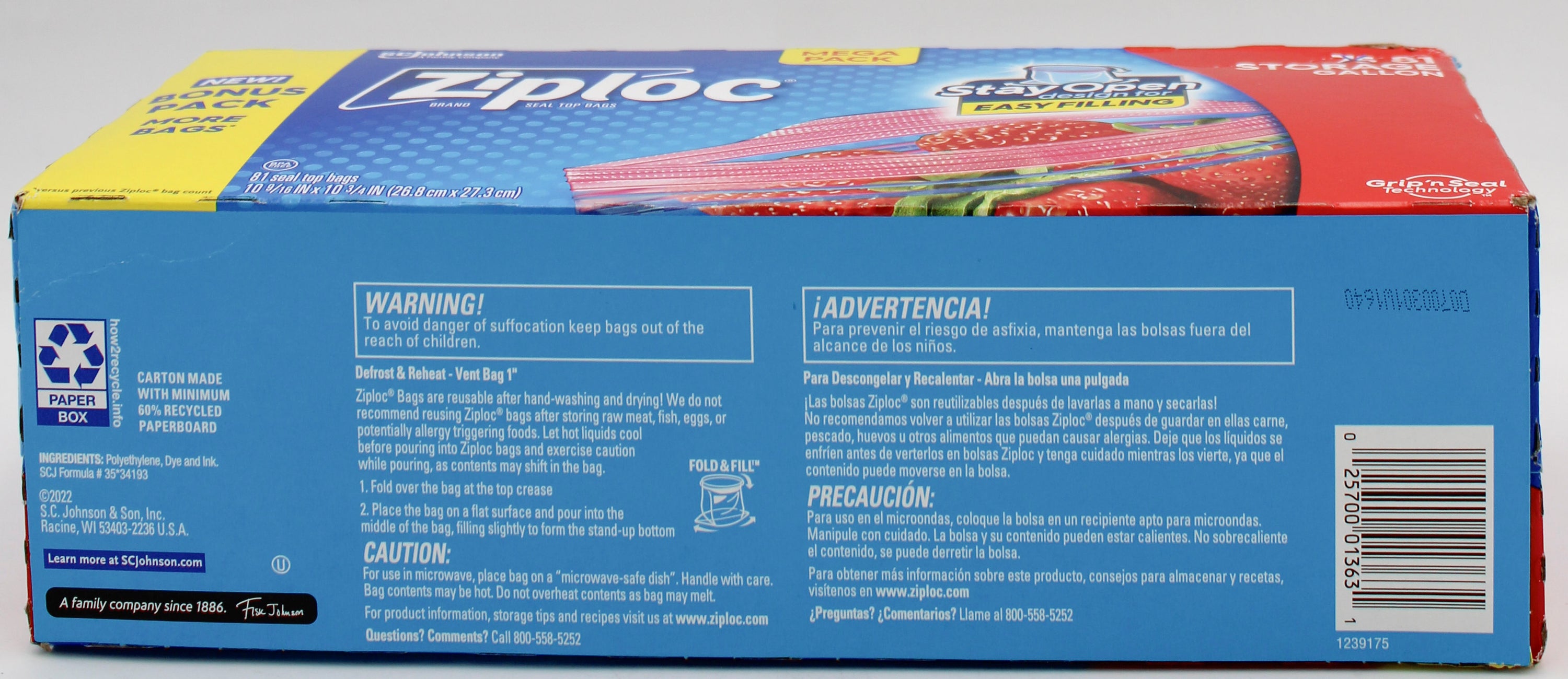 SP ZIPLOC BAG STORAGE 81CT GALLON