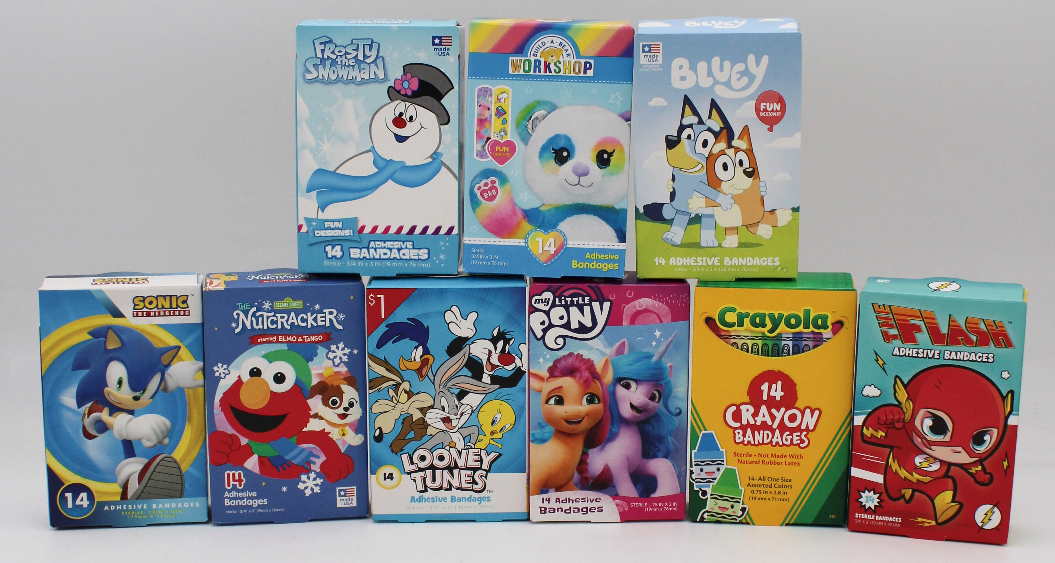 ASSORTED LICENSED 14ct ADHESIVE BANDAGES PP$1 - DIFFERENT ASSORTMENT IN EACH CASE