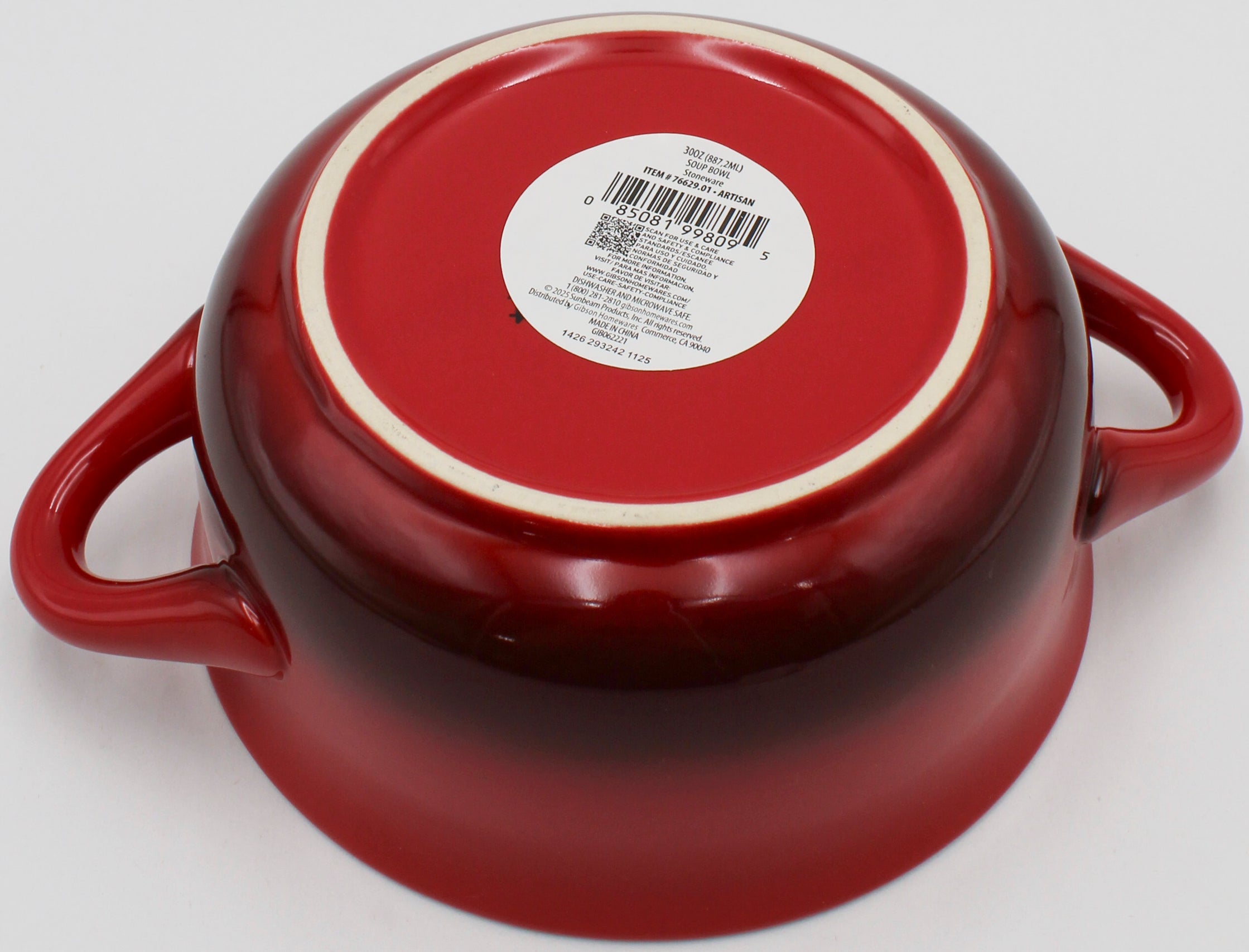 CROCKPOT 30OZ SOUP BOWL - RED STONEWARE NI