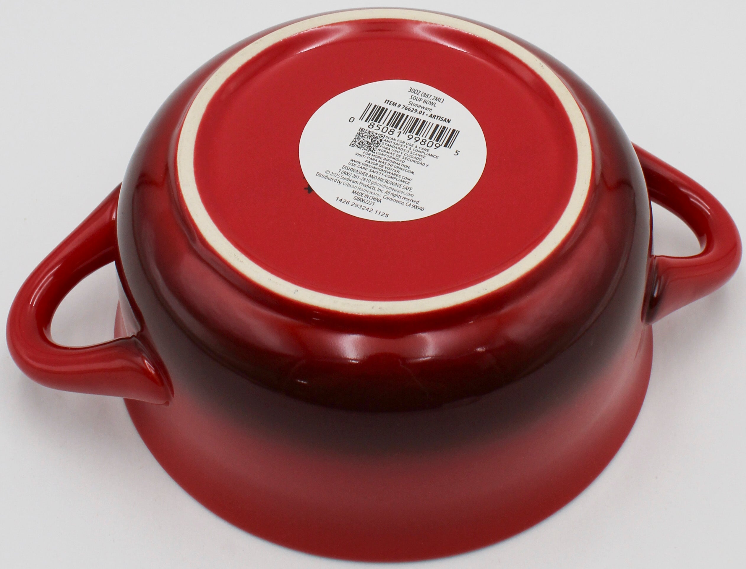 CROCKPOT 30OZ SOUP BOWL - RED STONEWARE NI