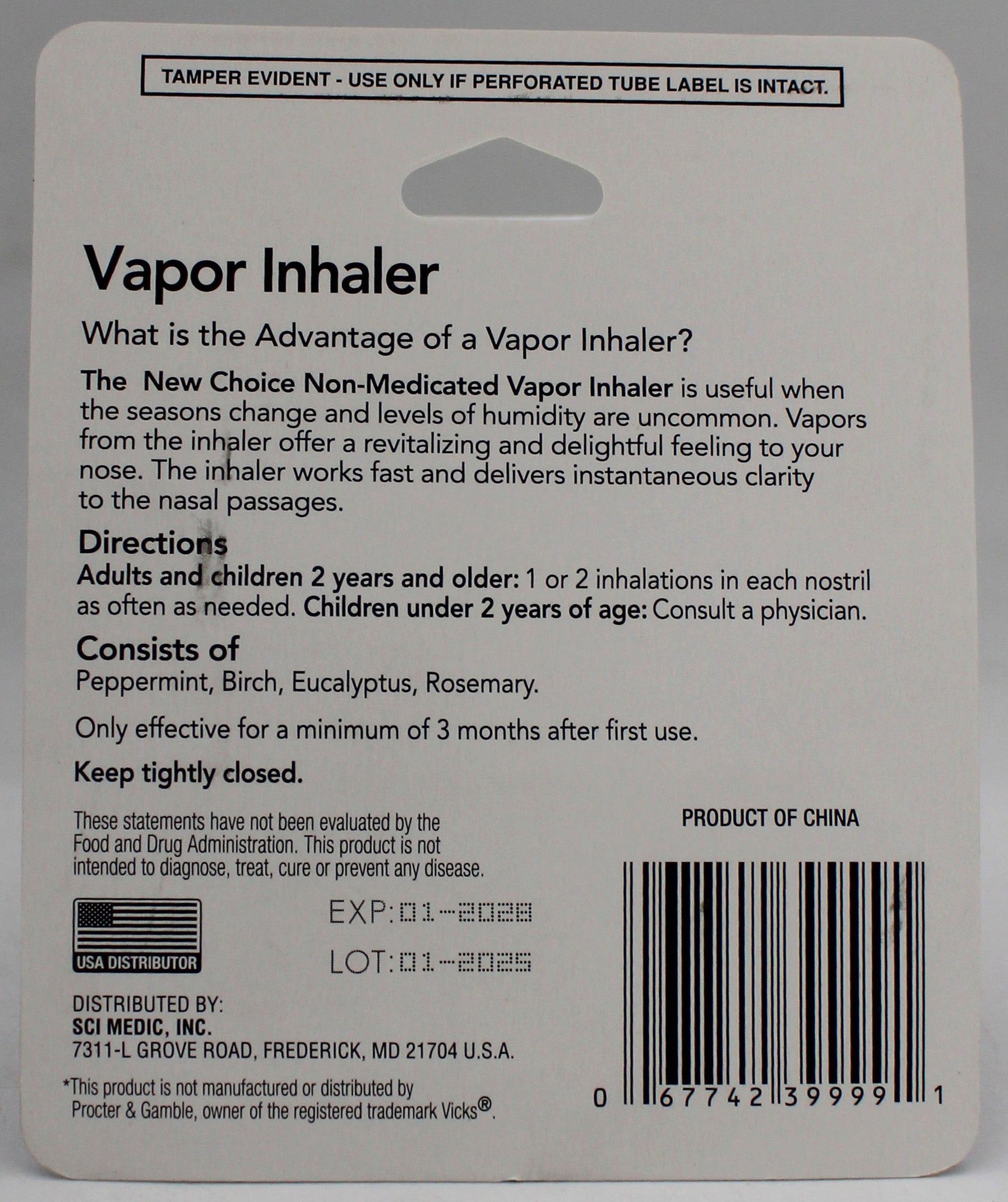NEW CHOICE QUICK ACTION VAPOR INHALER .0176oz 1/2028