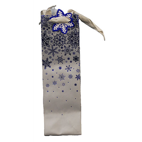 HALLMARK BLUE SNOWFLAKE WINE BAG PP$3.99 NI