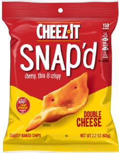 CHEEZ-IT SNAP'D DOUBLE CHEESE CRACKER 2.2 Oz BB 11/11/26 NI
