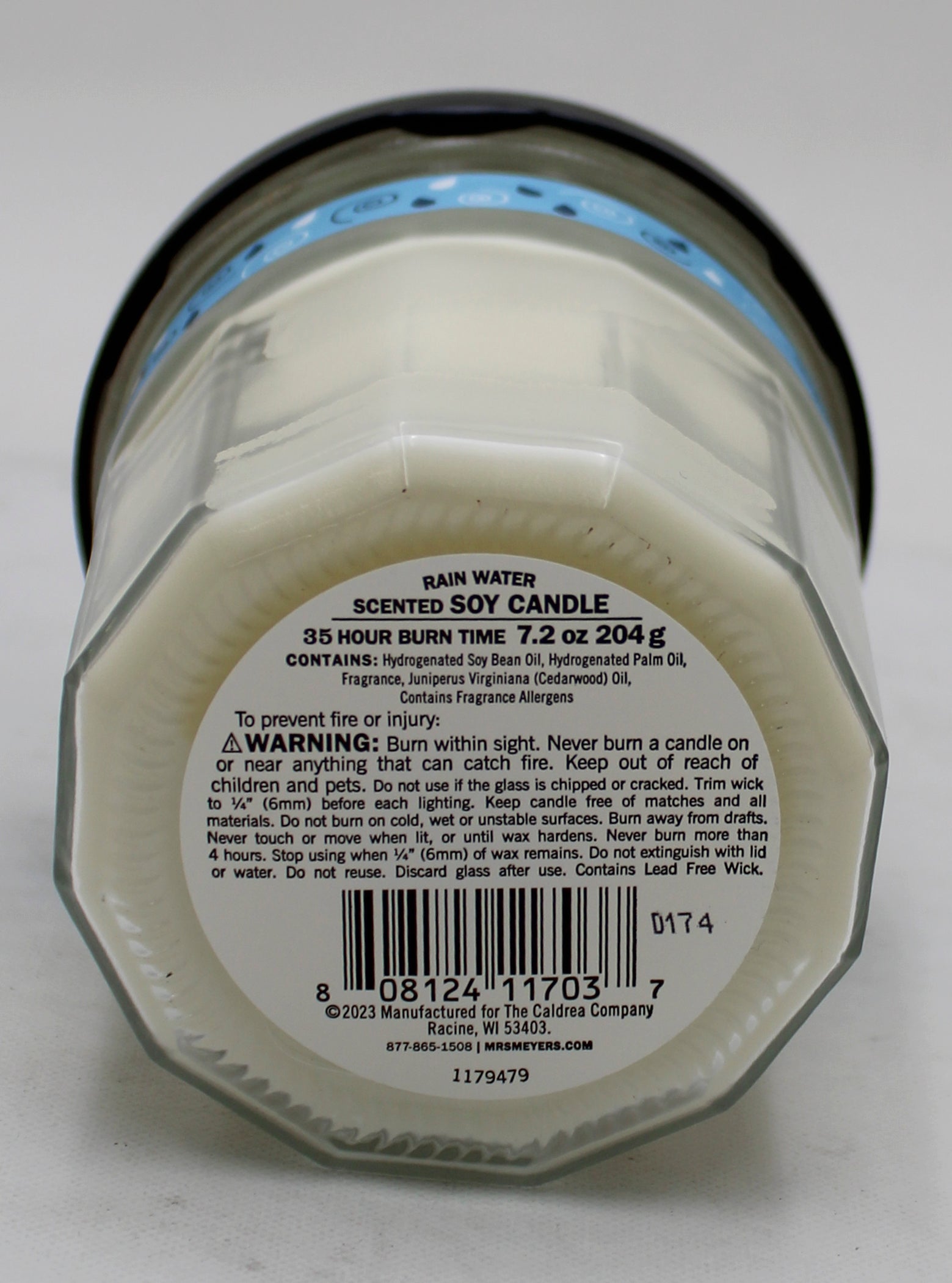 MRS MEYERS SOY CANDLE RAINWATER 7.2oz US