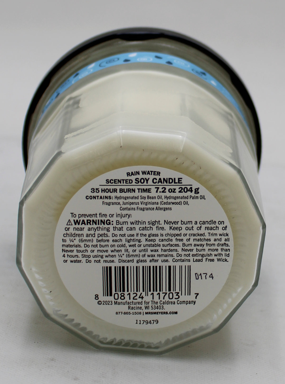 MRS MEYERS SOY CANDLE RAINWATER 7.2oz US