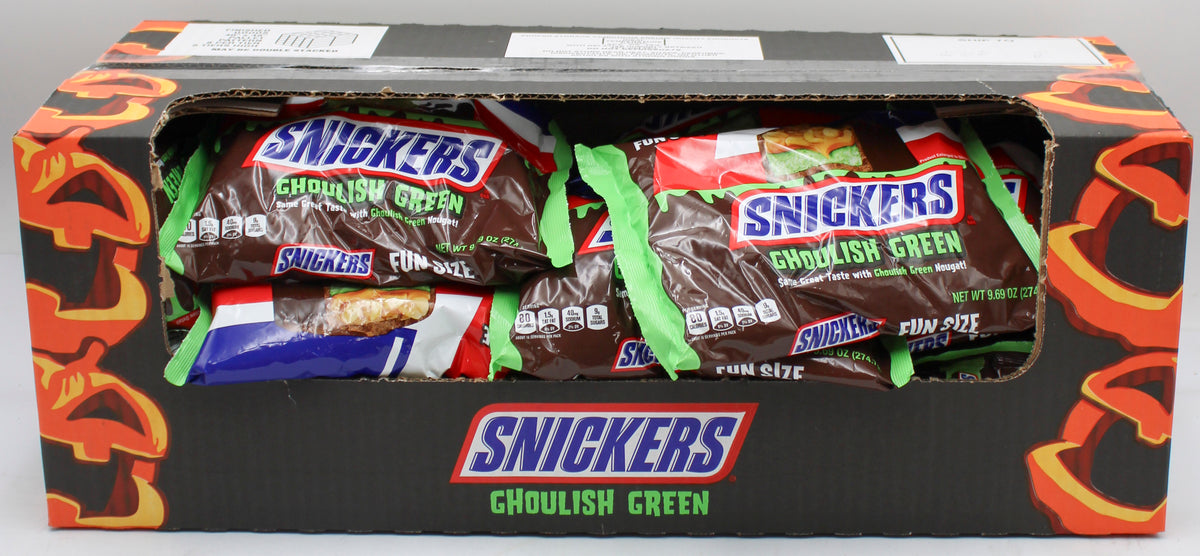 SNICKERS GHOUL GREEN HALLOWEEN FUN SIZE CANDY 9.69oz BB 5/31/2027