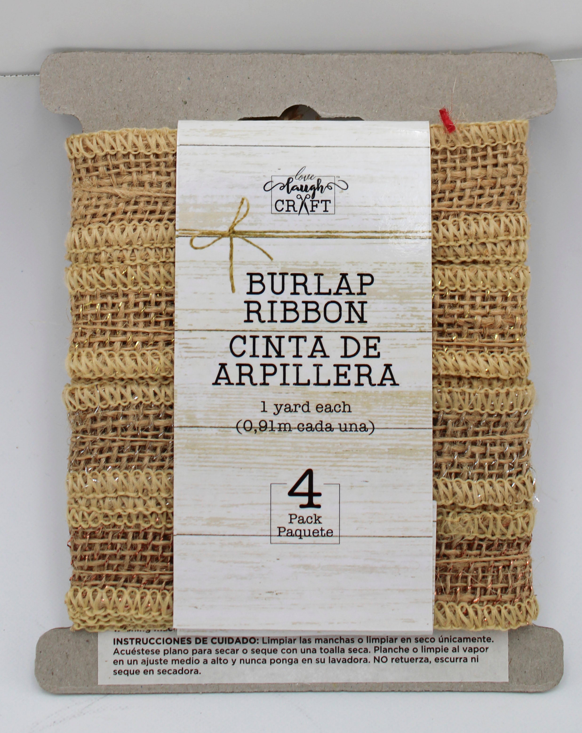 Burlap Ribbon Multi-Pack Assorted Metallics, 4 x 1yd Rolls