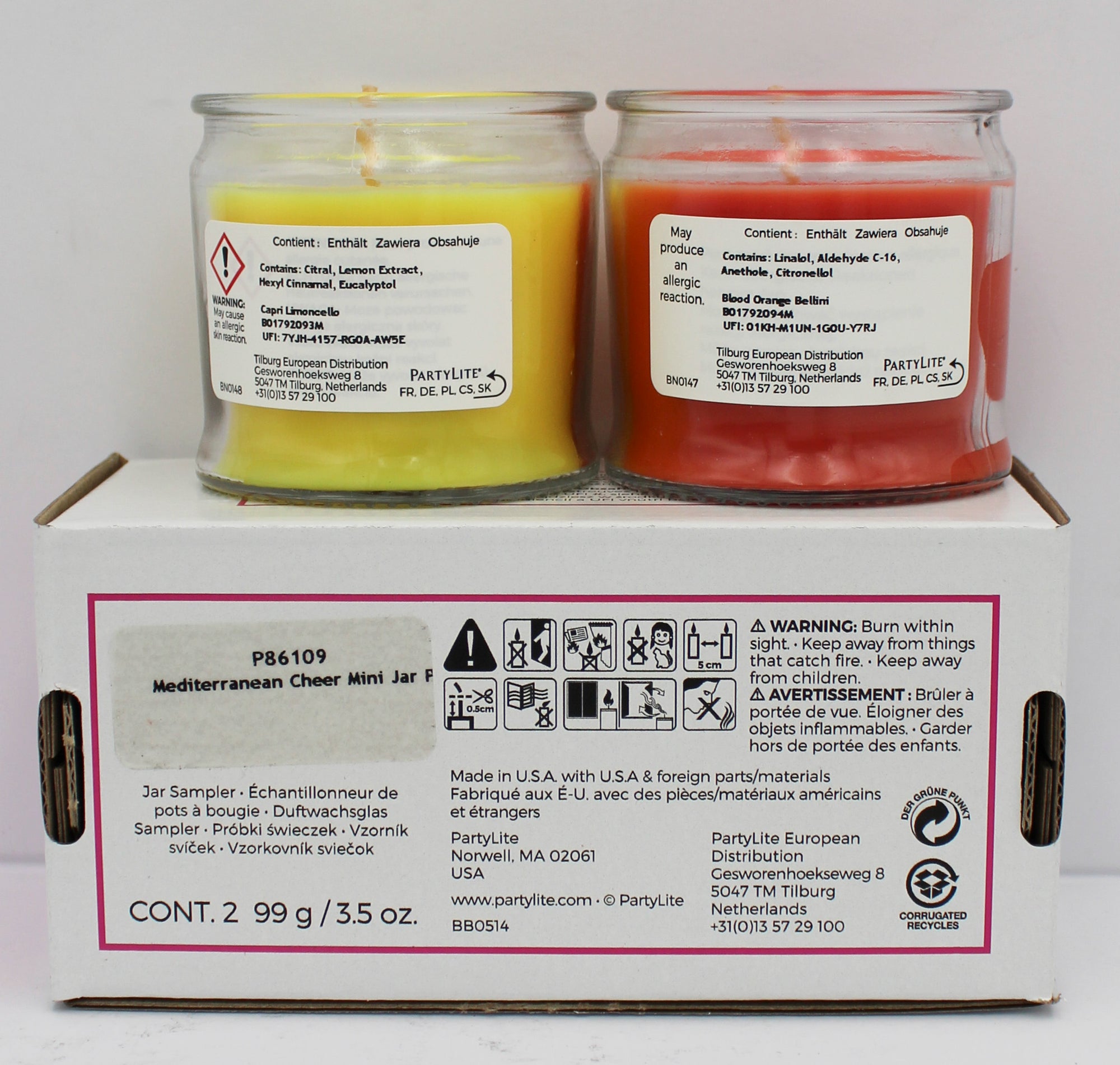 PARTYLITE COLOR POP JAR CANDLE DUO 3.5oz