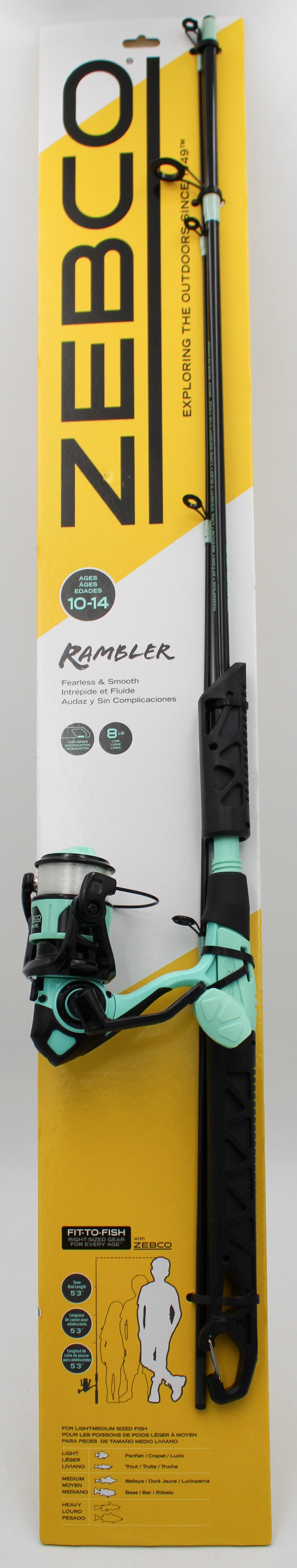 ZEBCO RAMBLER 5'3'' 2PC SPINNING COMBO NI