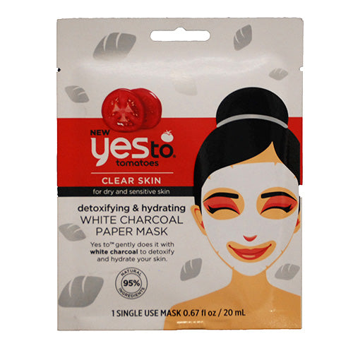 YESTO TOMATOES WHITE CHARCOAL PAPER MASK (1 SINGLE USE MASK) EXP 2/29/24